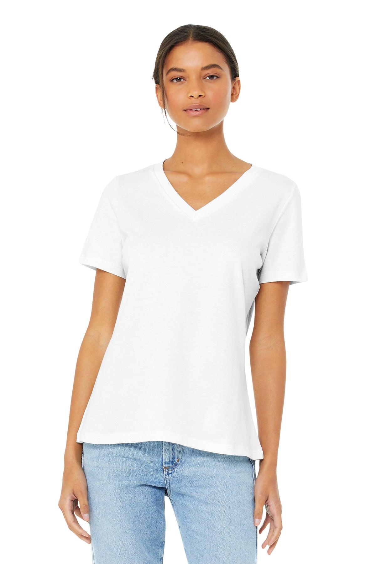 BELLA+CANVAS Women's Relaxed Jersey Short Sleeve V-Neck Tee. BC6405 - Dresses Max
