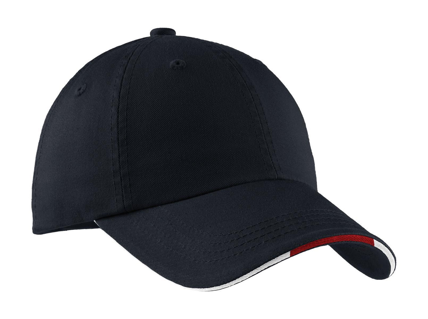 Port Authority Sandwich Bill Cap with Striped Closure. C830 - Dresses Max