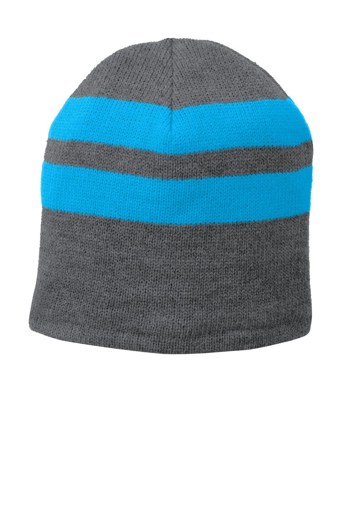 Port & Company Fleece-Lined Striped Beanie Cap. C922 - Dresses Max