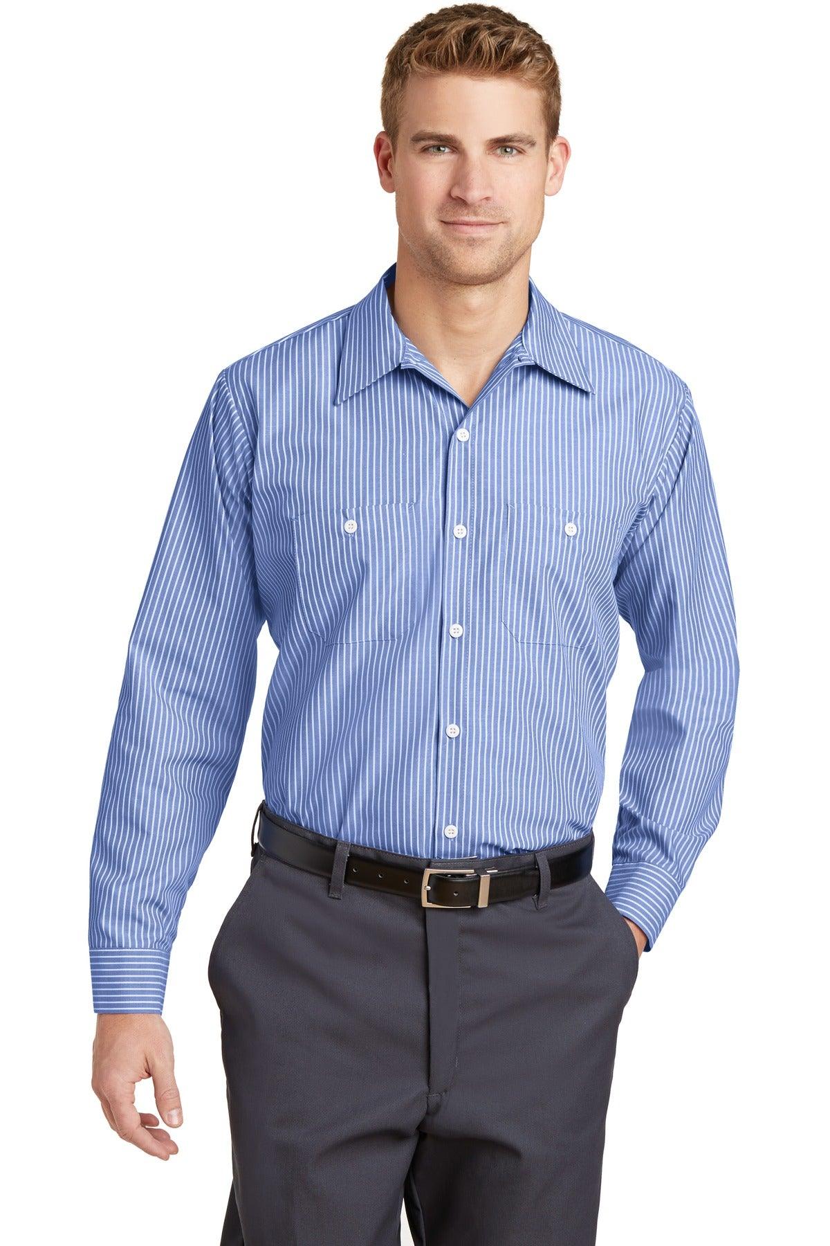 Red Kap Long Sleeve Striped Industrial Work Shirt. CS10 - Dresses Max
