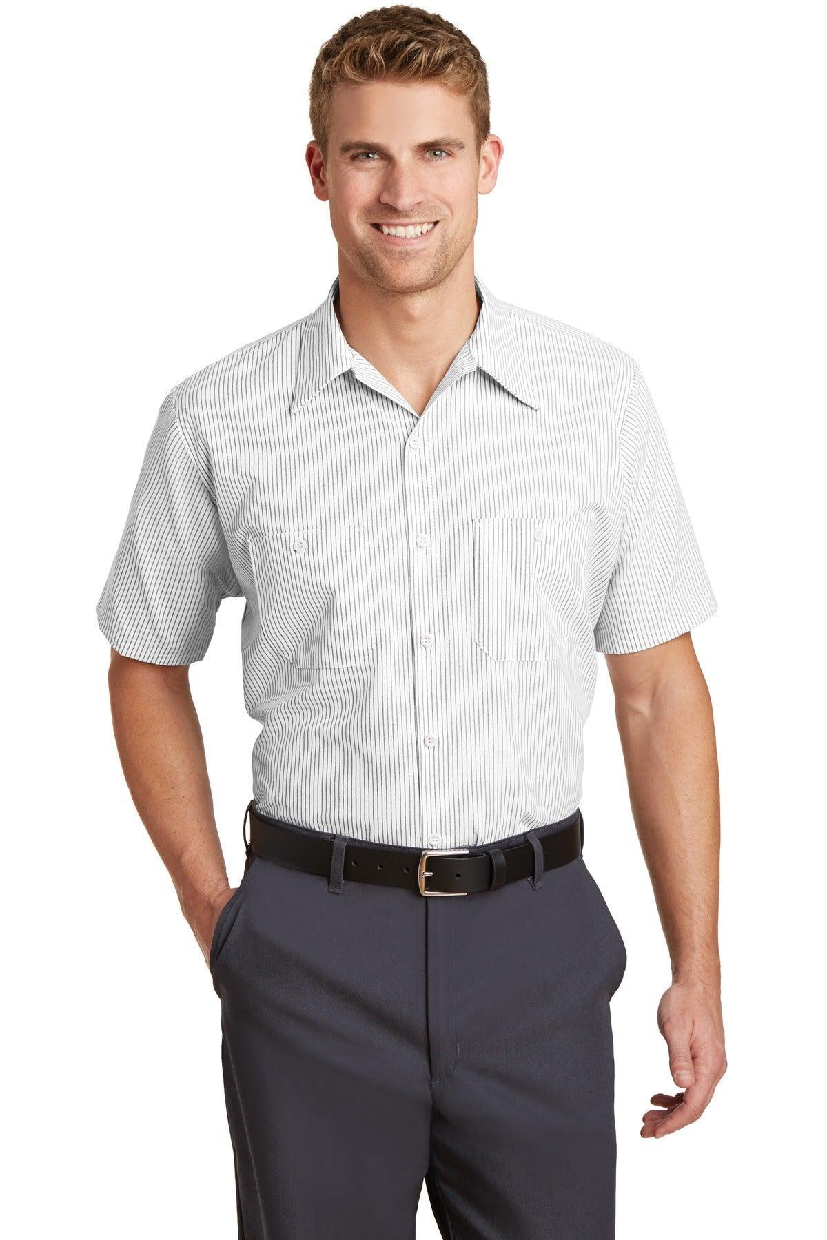Red Kap Short Sleeve Striped Industrial Work Shirt. CS20 - Dresses Max