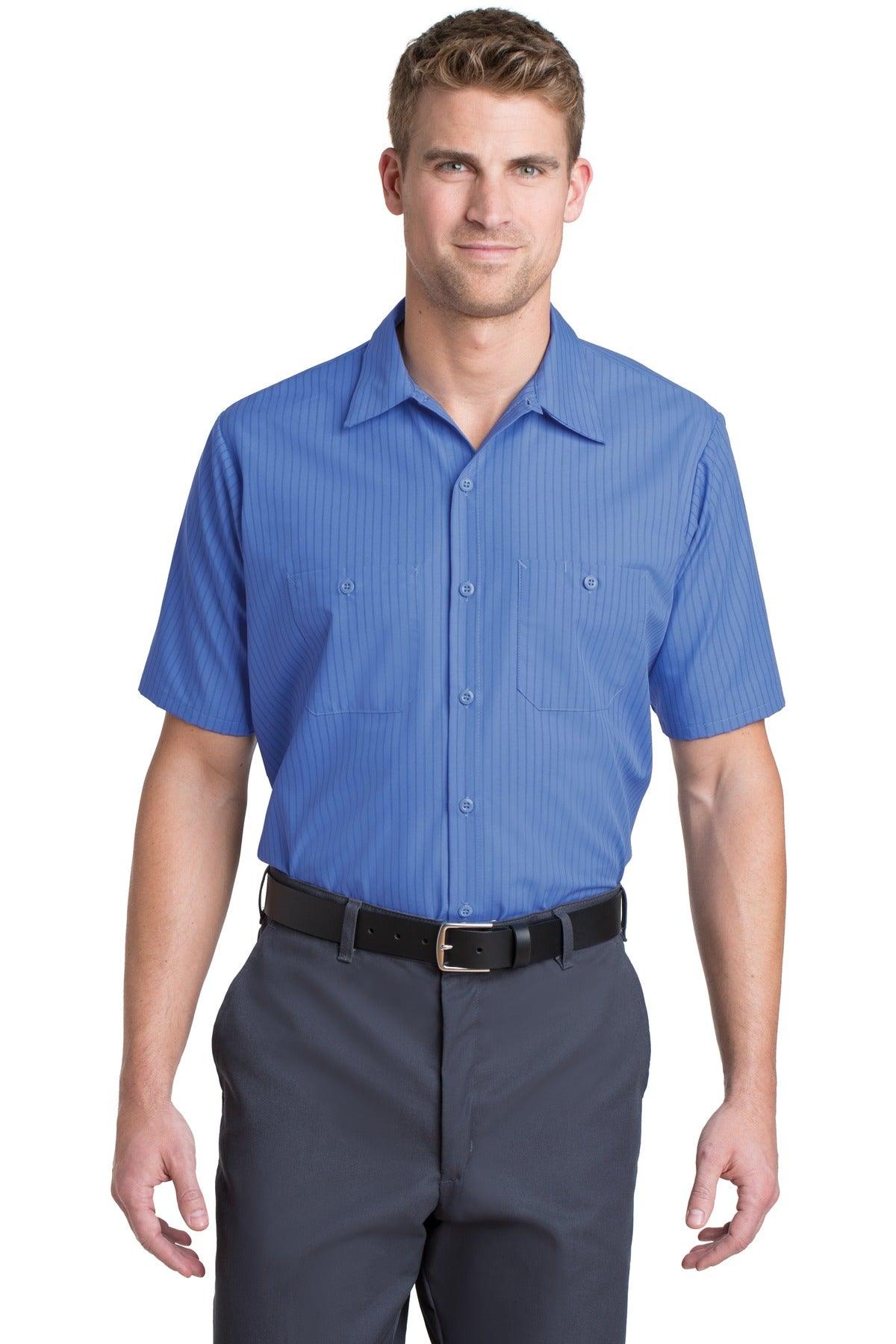 Red Kap Short Sleeve Striped Industrial Work Shirt. CS20 - Dresses Max