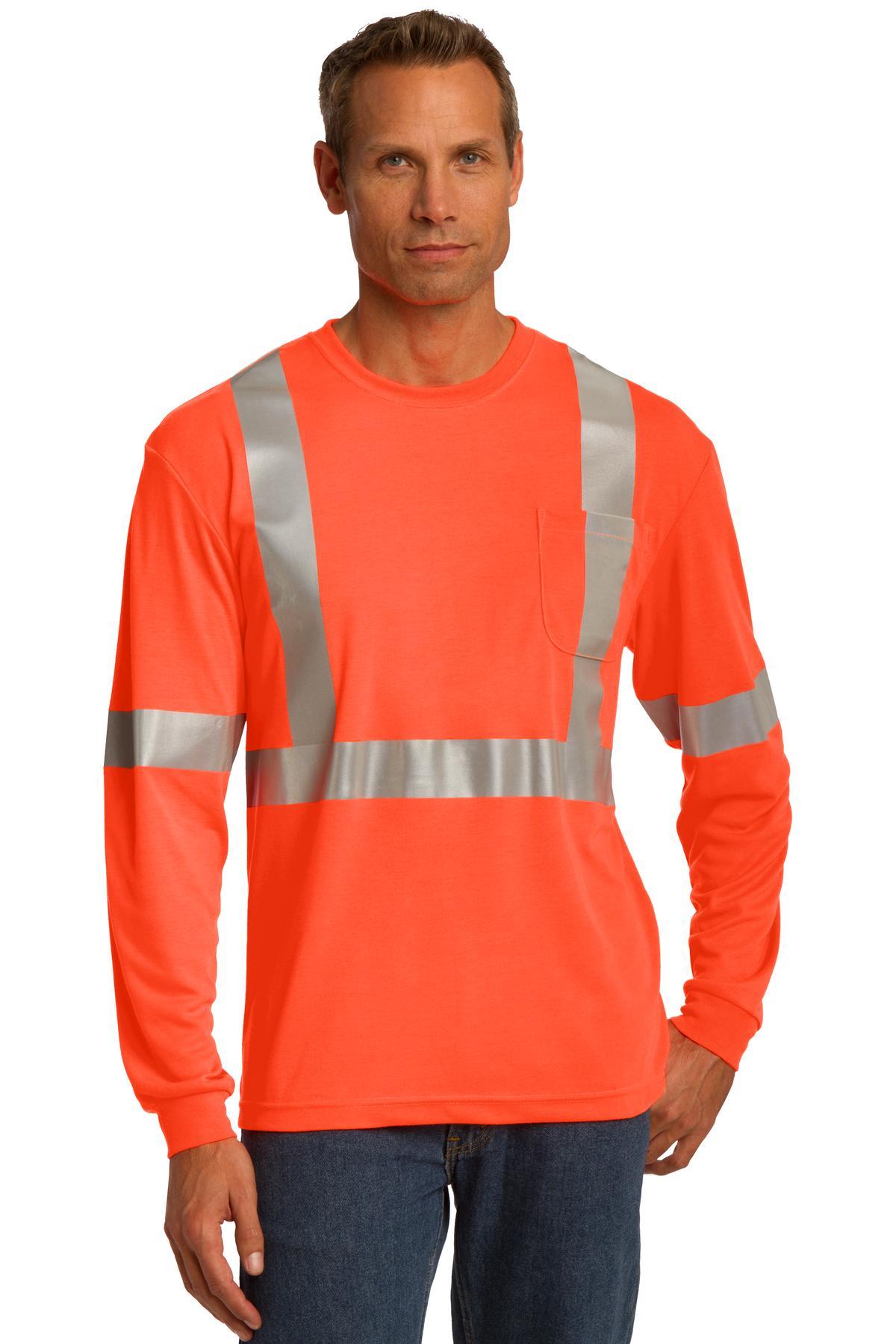 CornerStone ANSI 107 Class 2 Long Sleeve Safety T-Shirt. CS401LS - Dresses Max