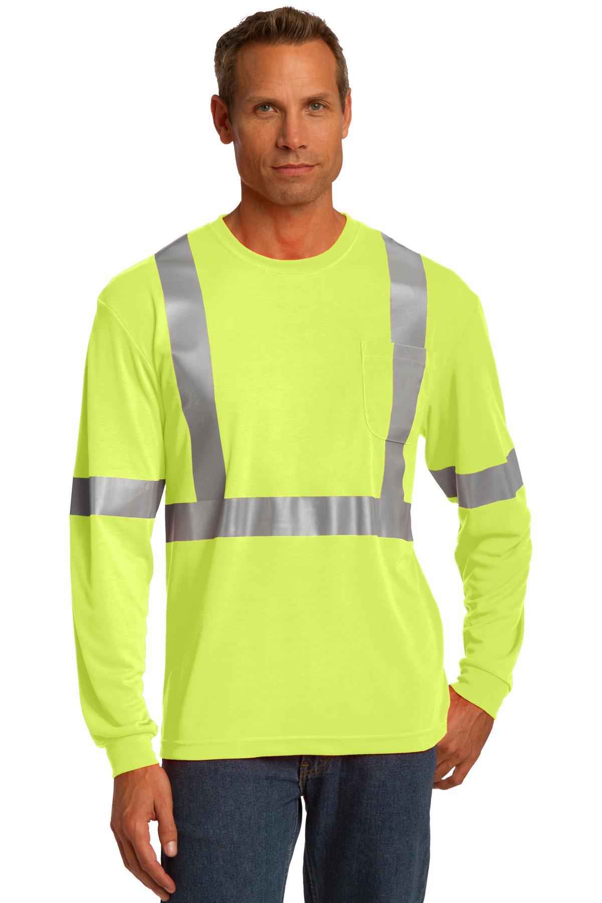 CornerStone ANSI 107 Class 2 Long Sleeve Safety T-Shirt. CS401LS - Dresses Max