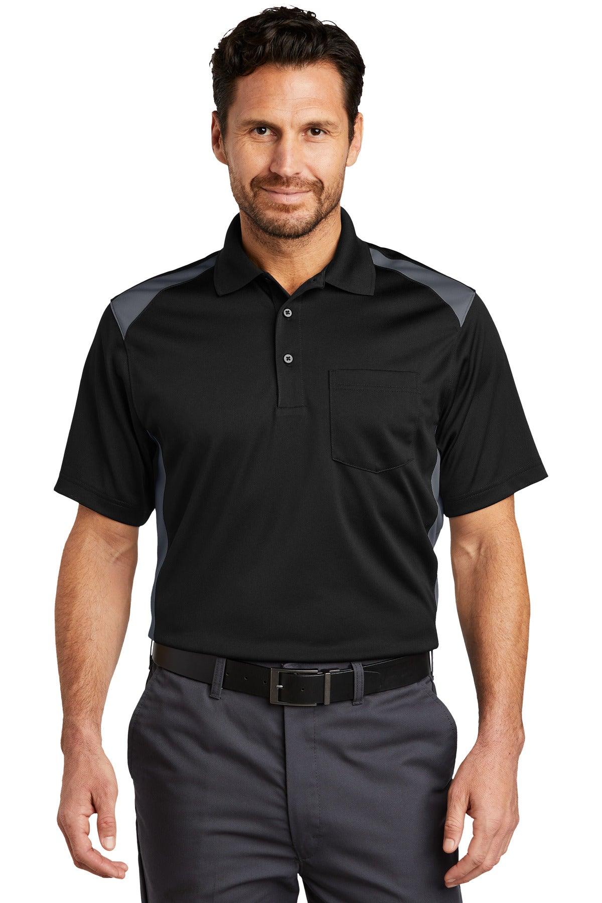 CornerStone Select Snag-Proof Two Way Colorblock Pocket Polo. CS416 - Dresses Max