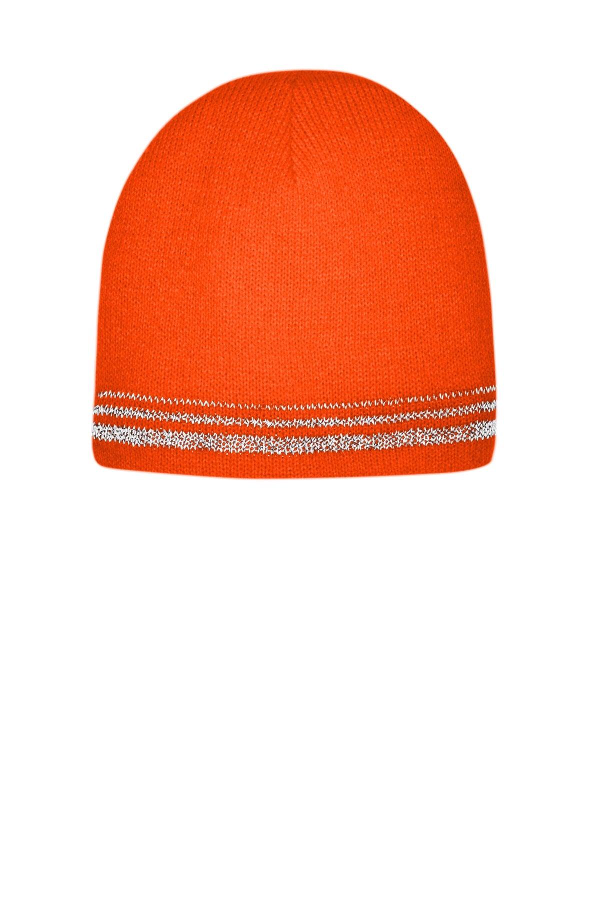 CornerStone Lined Enhanced Visibility with Reflective Stripes Beanie CS804 - Dresses Max