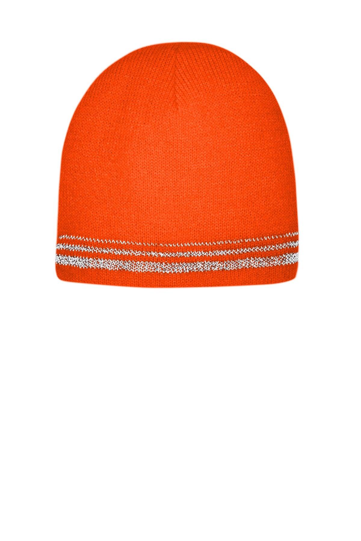 CornerStone Lined Enhanced Visibility with Reflective Stripes Beanie CS804 - Dresses Max