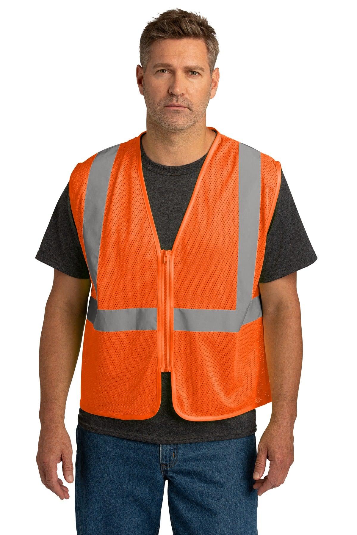 CornerStone ANSI 107 Class 2 Economy Mesh Zippered Vest. CSV101 - Dresses Max