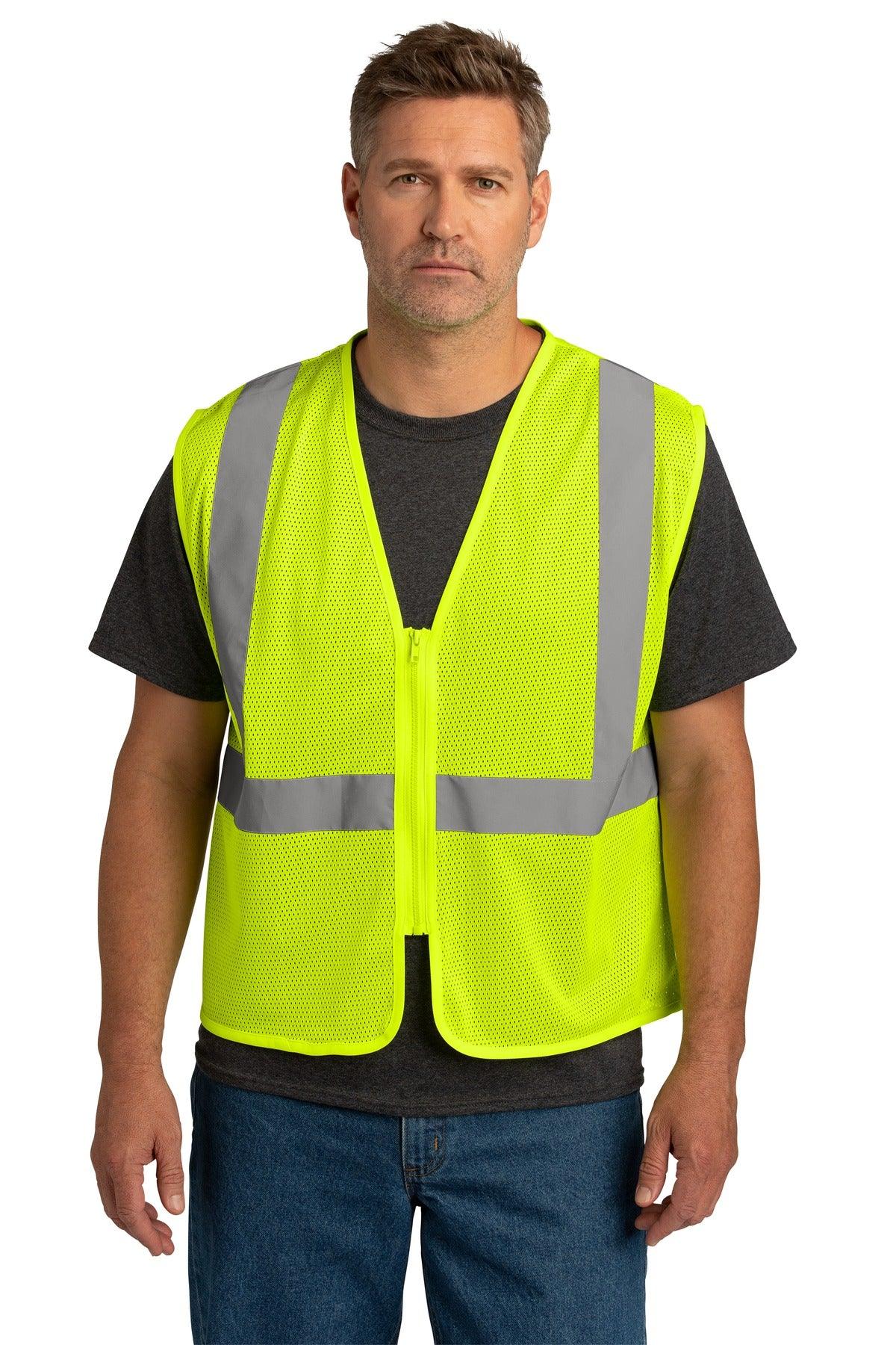 CornerStone ANSI 107 Class 2 Economy Mesh Zippered Vest. CSV101 - Dresses Max