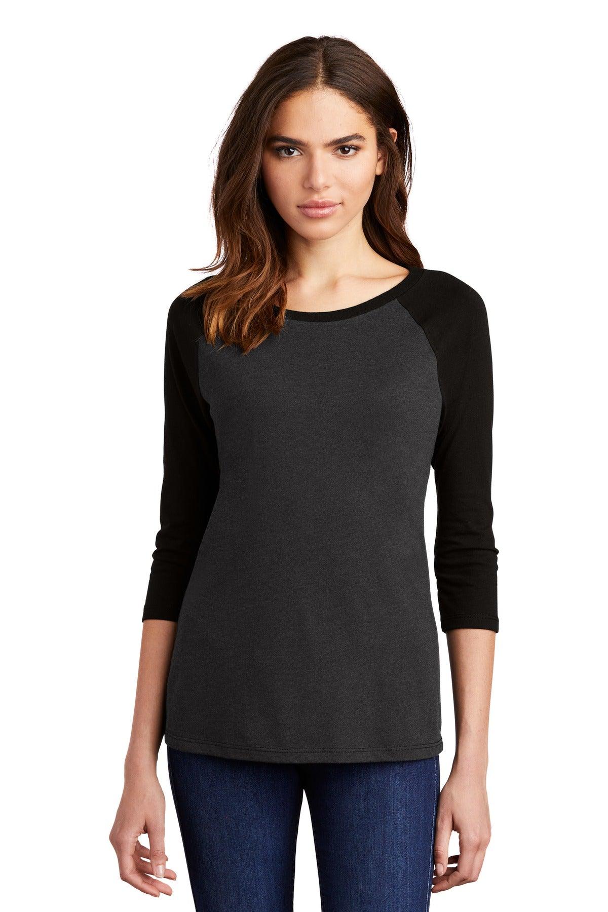 District Women's Perfect Tri 3/4-Sleeve Raglan. DM136L - Dresses Max