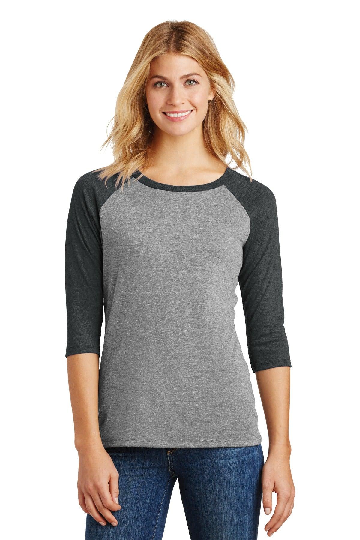 District Women's Perfect Tri 3/4-Sleeve Raglan. DM136L - Dresses Max