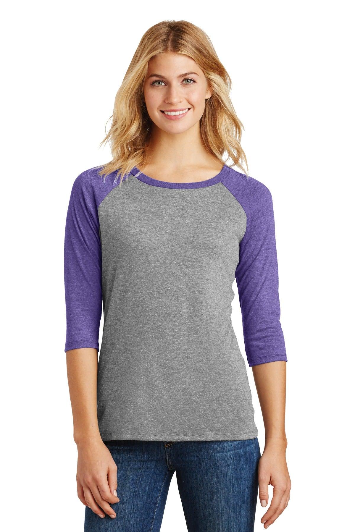District Women's Perfect Tri 3/4-Sleeve Raglan. DM136L - Dresses Max