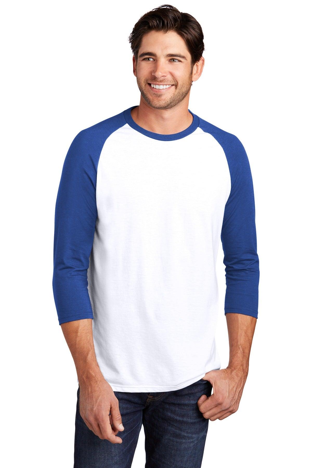District Perfect Tri 3/4-Sleeve Raglan. DM136 - Dresses Max