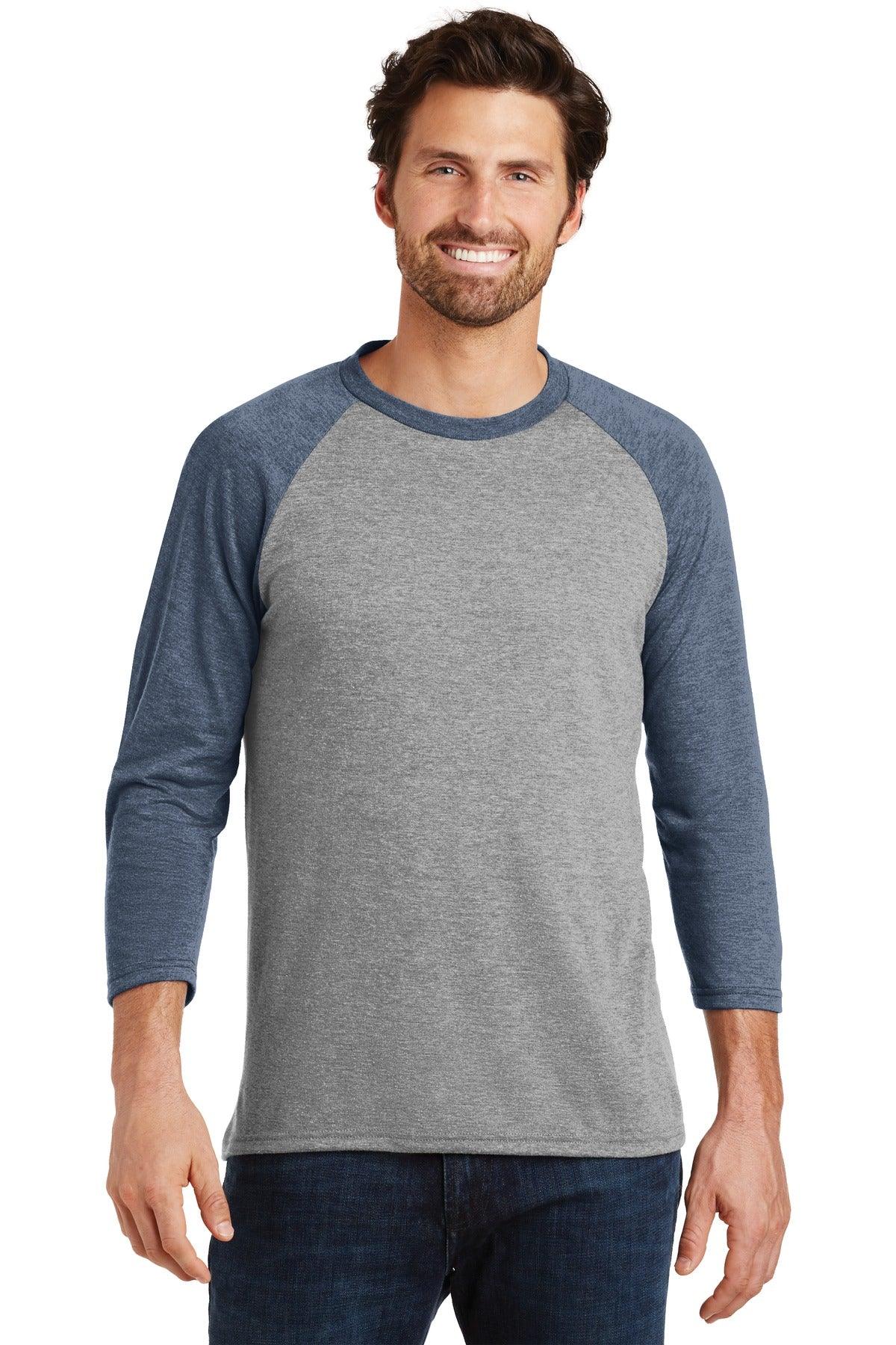 District Perfect Tri 3/4-Sleeve Raglan. DM136 - Dresses Max