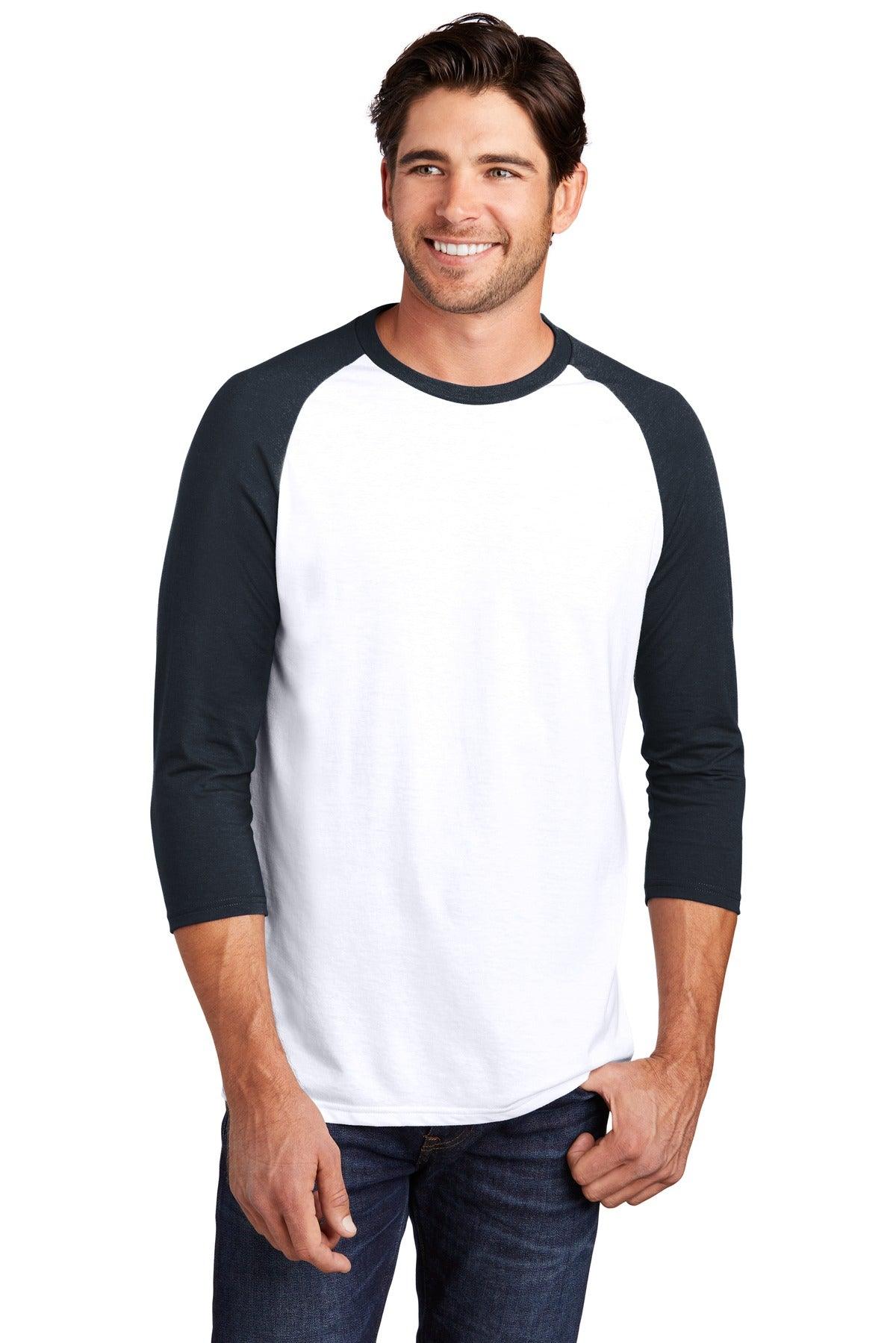 District Perfect Tri 3/4-Sleeve Raglan. DM136 - Dresses Max