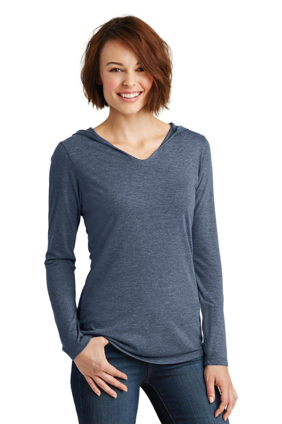 District Women's Perfect Tri Long Sleeve Hoodie. DM139L - Dresses Max