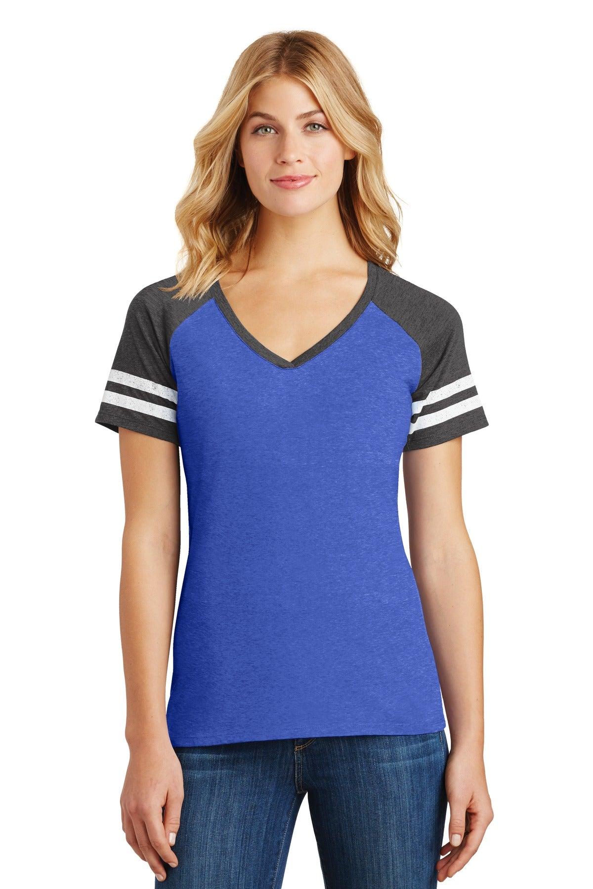 District Women's Game V-Neck Tee. DM476 - Dresses Max