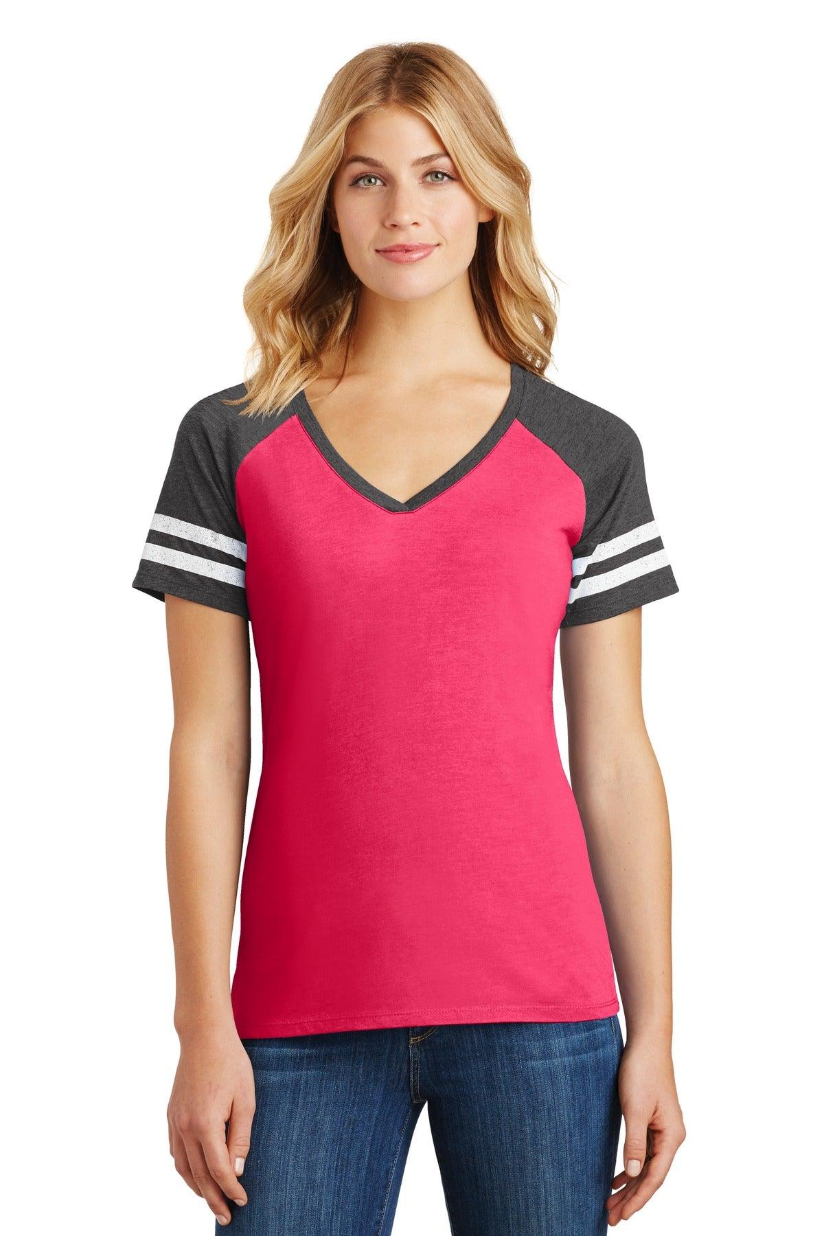 District Women's Game V-Neck Tee. DM476 - Dresses Max