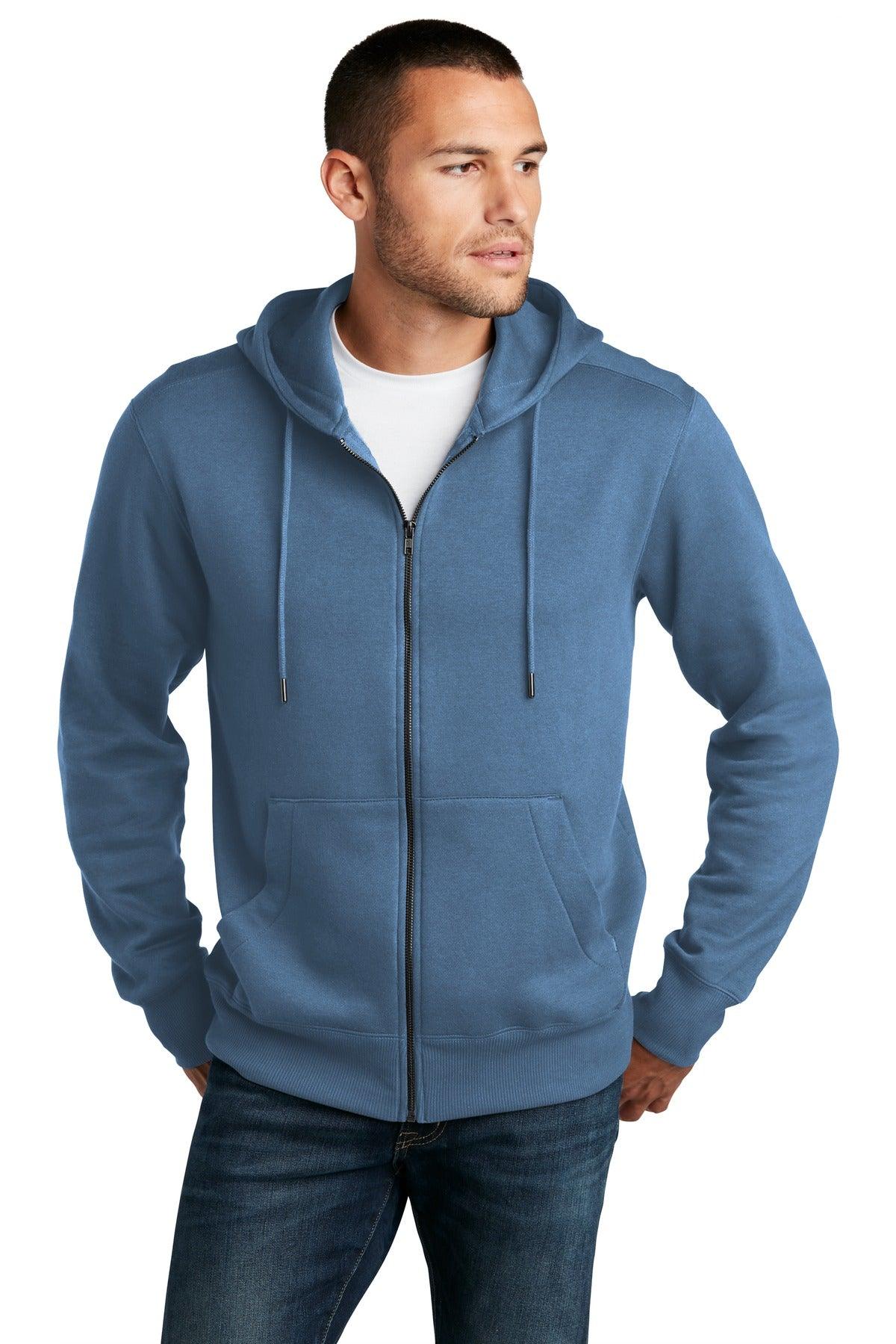 District Perfect Weight Fleece Full-Zip Hoodie DT1103 - Dresses Max