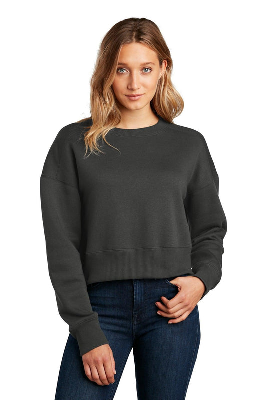 District Women's Perfect Weight Fleece Cropped Crew DT1105 - Dresses Max
