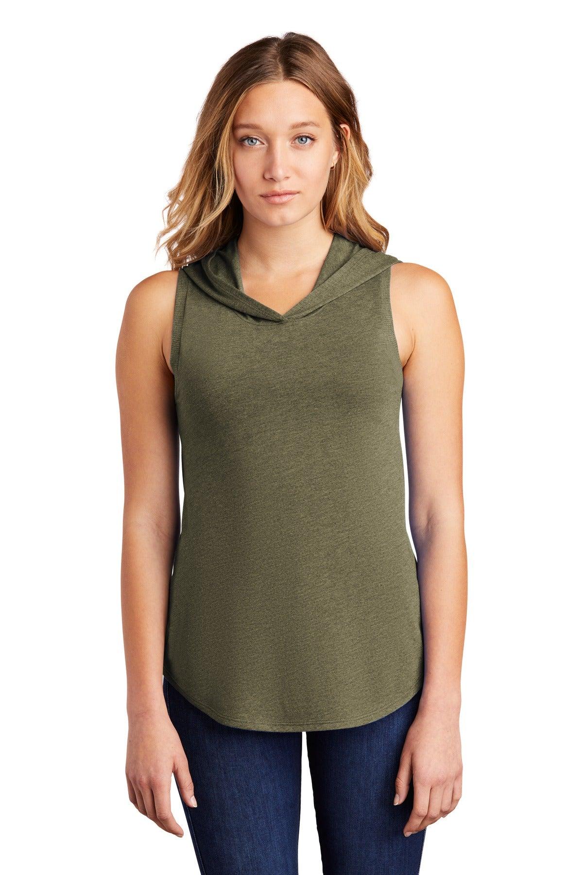 District Women's Perfect Tri Sleeveless Hoodie DT1375 - Dresses Max