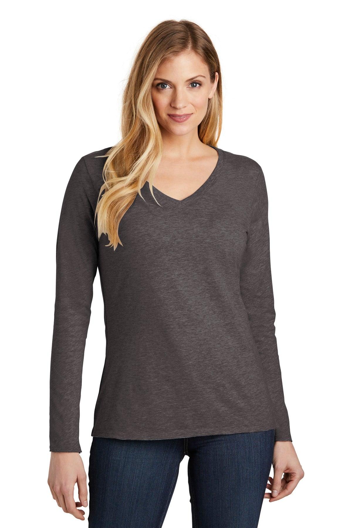 District Women's Very Important Tee Long Sleeve V-Neck. DT6201 - Dresses Max