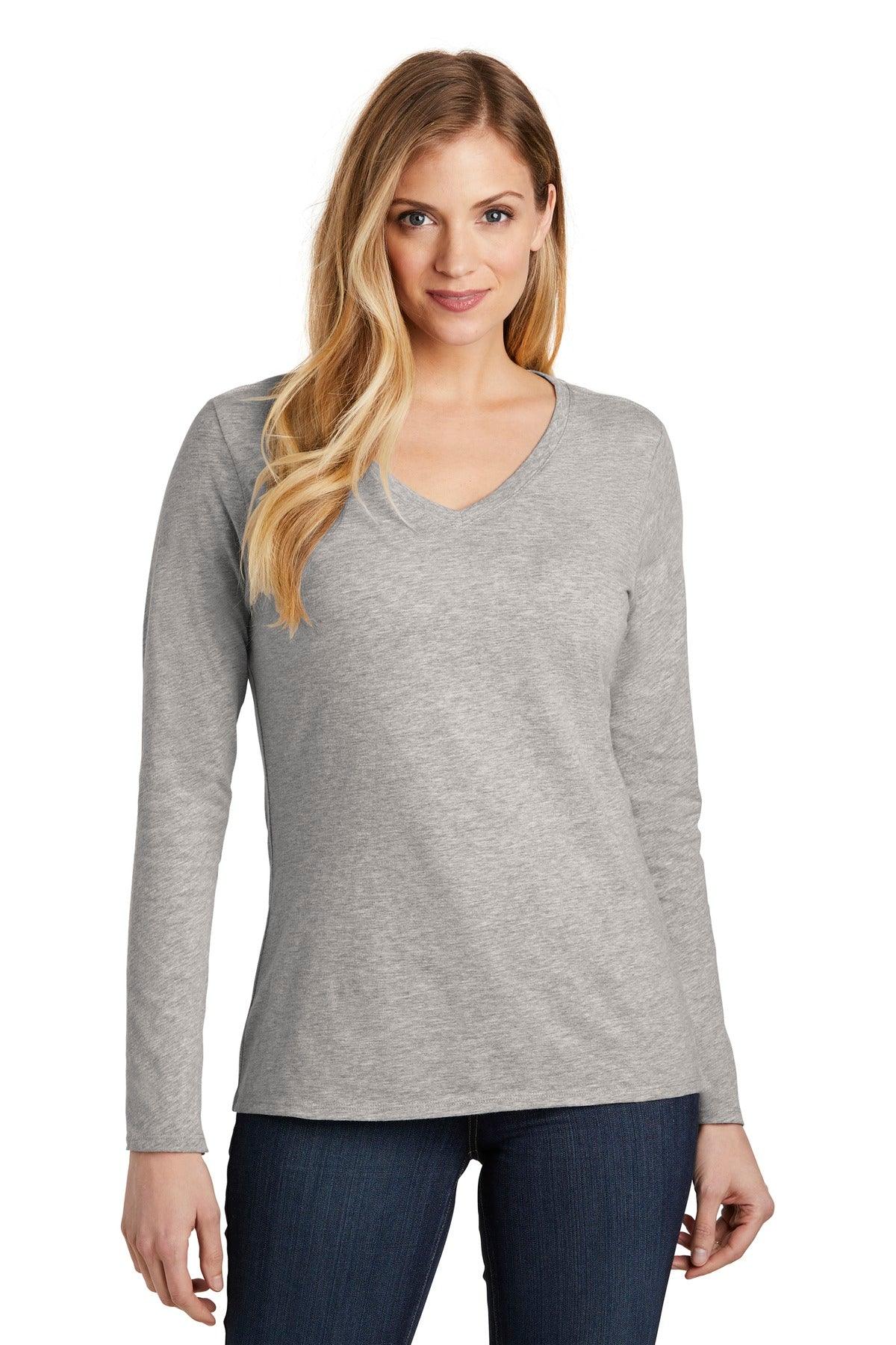 District Women's Very Important Tee Long Sleeve V-Neck. DT6201 - Dresses Max