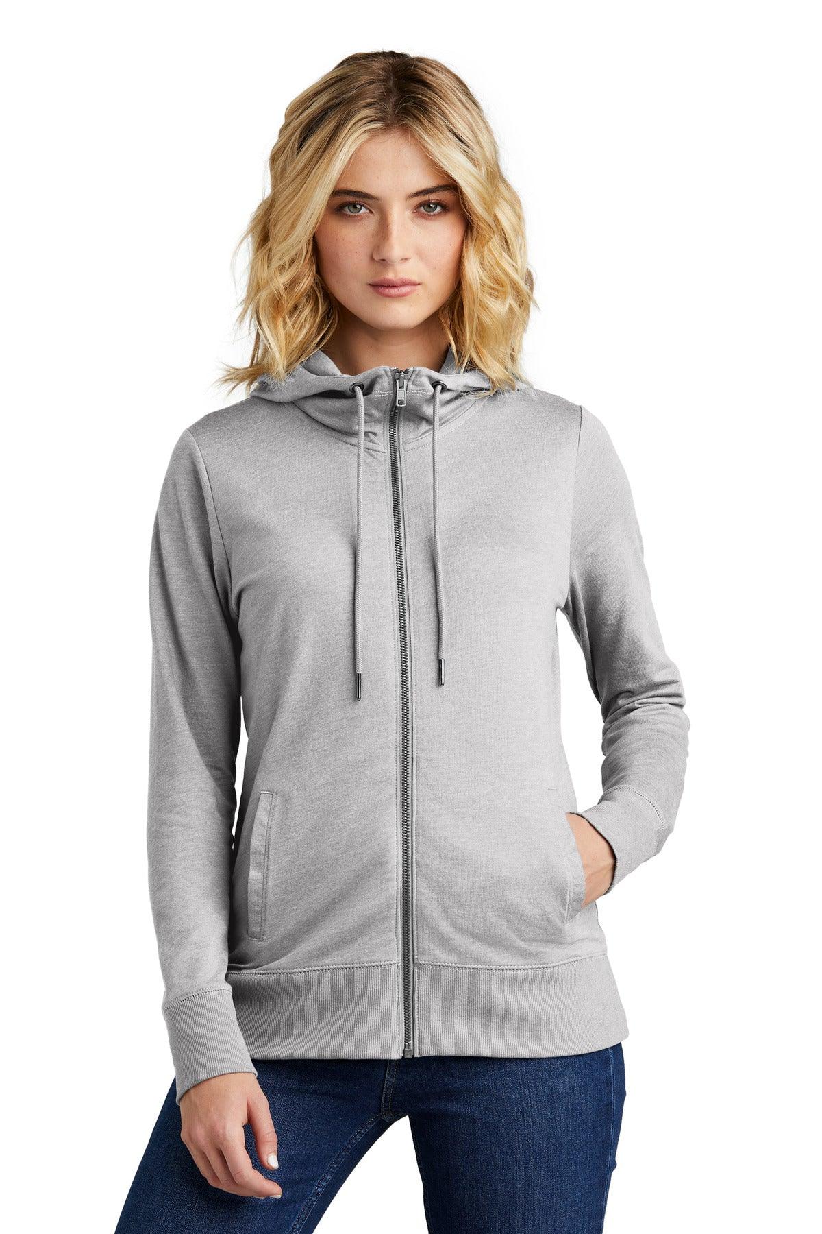 District Women's Featherweight French Terry Full-Zip Hoodie DT673 - Dresses Max