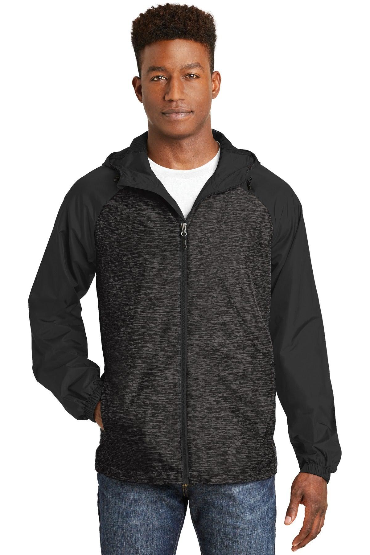 Sport-Tek Heather Colorblock Raglan Hooded Wind Jacket. JST40 - Dresses Max