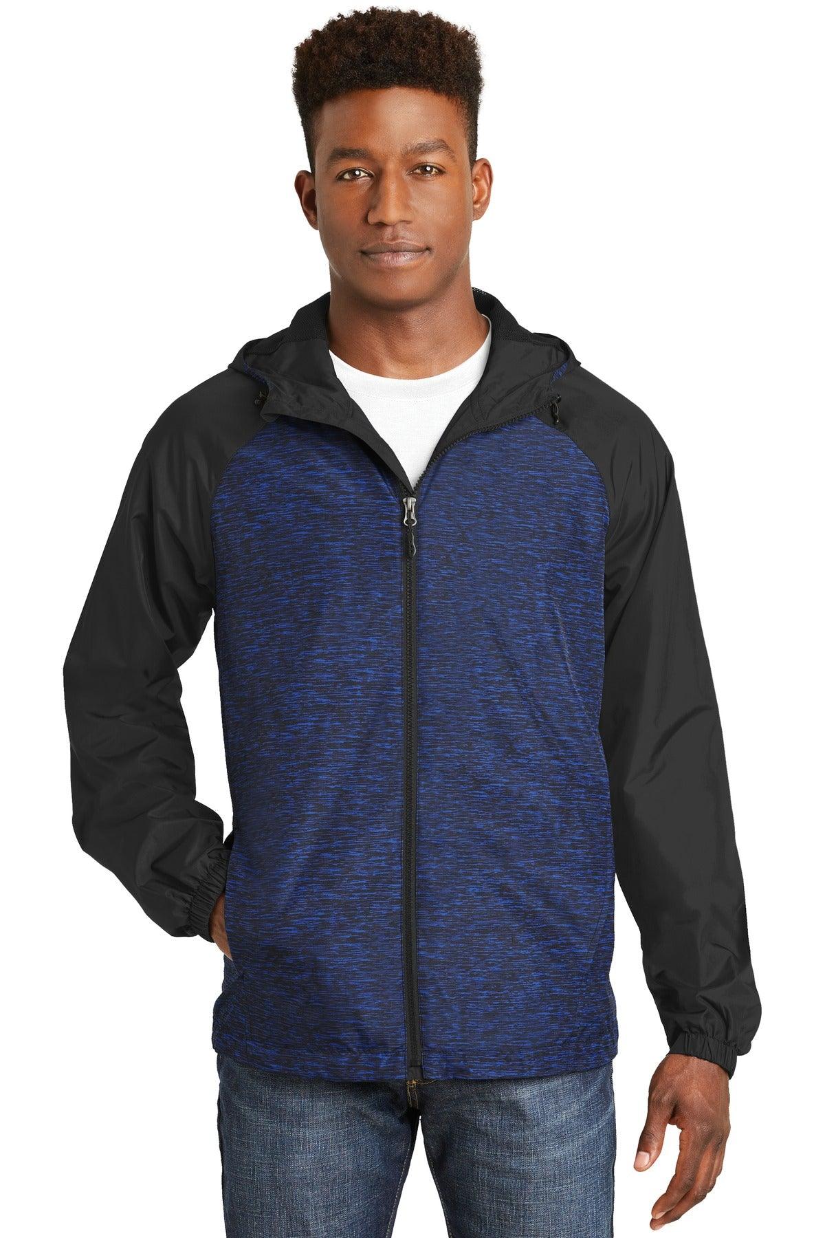 Sport-Tek Heather Colorblock Raglan Hooded Wind Jacket. JST40 - Dresses Max
