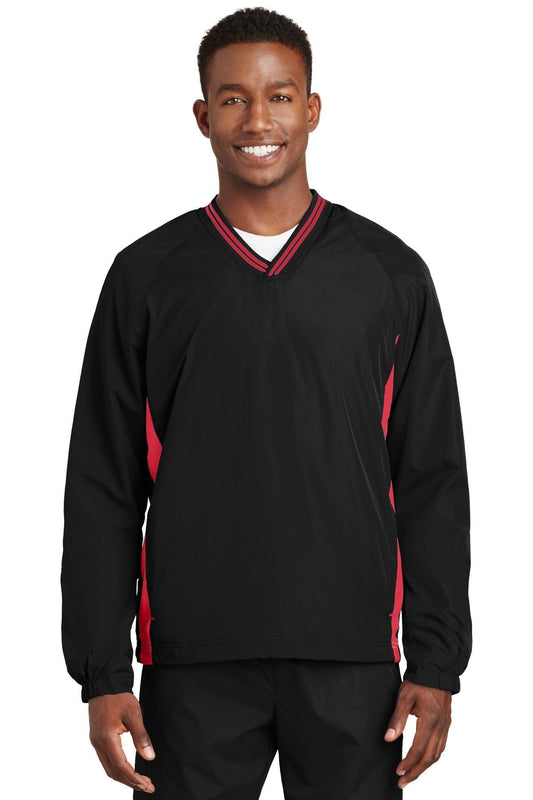Sport-Tek Tipped V-Neck Raglan Wind Shirt. JST62 - Dresses Max