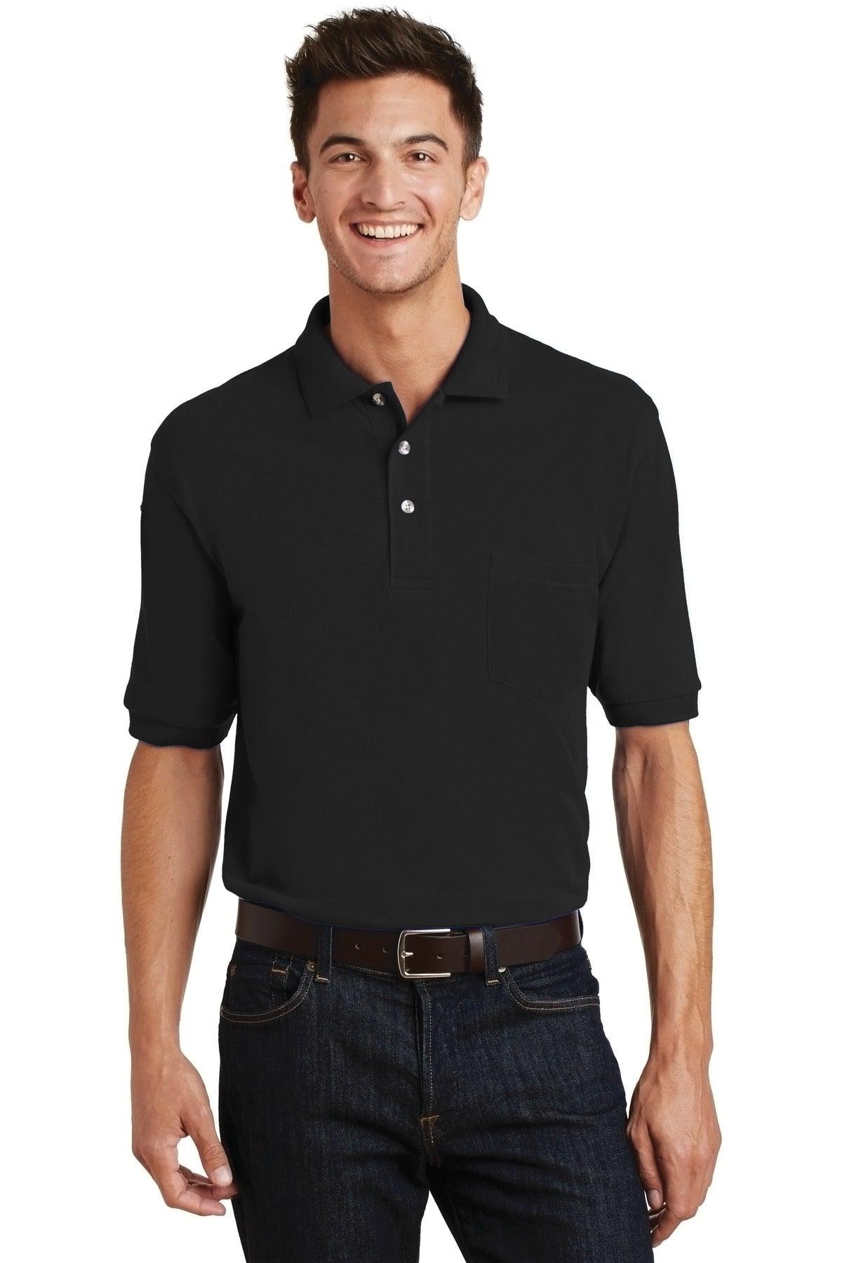 Port Authority Heavyweight Cotton Pique Polo with Pocket. K420P - Dresses Max