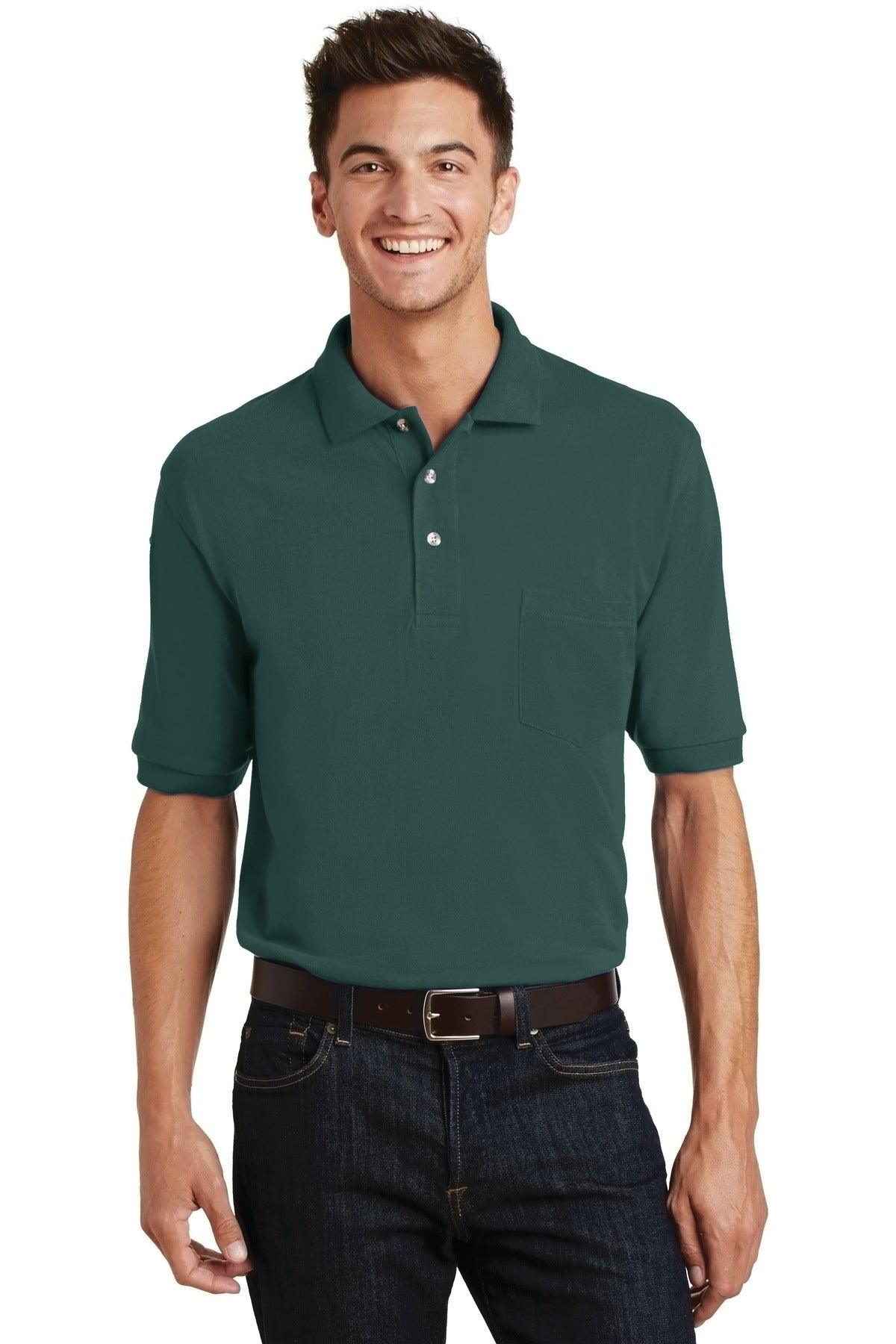 Port Authority Heavyweight Cotton Pique Polo with Pocket. K420P - Dresses Max
