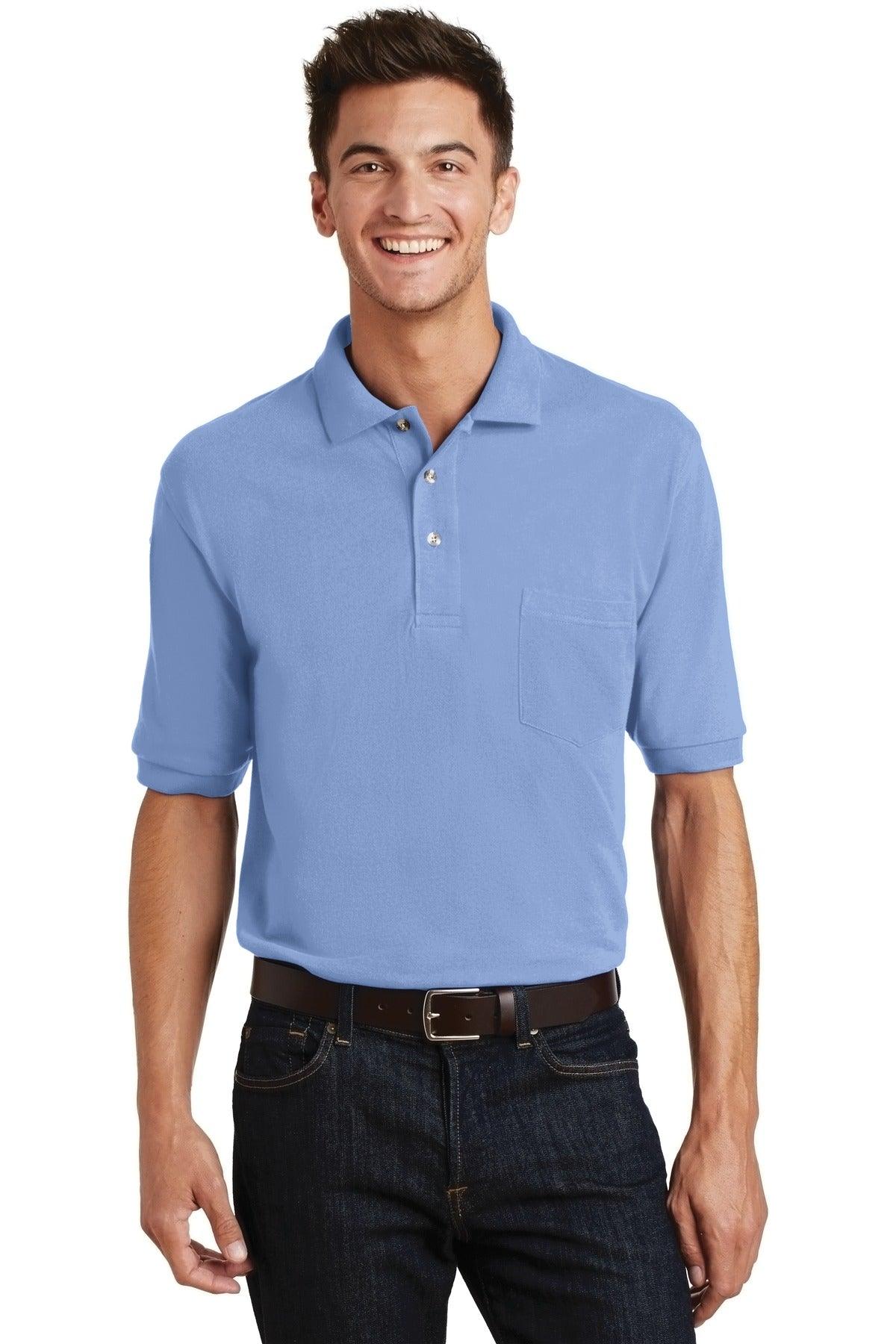Port Authority Heavyweight Cotton Pique Polo with Pocket. K420P - Dresses Max