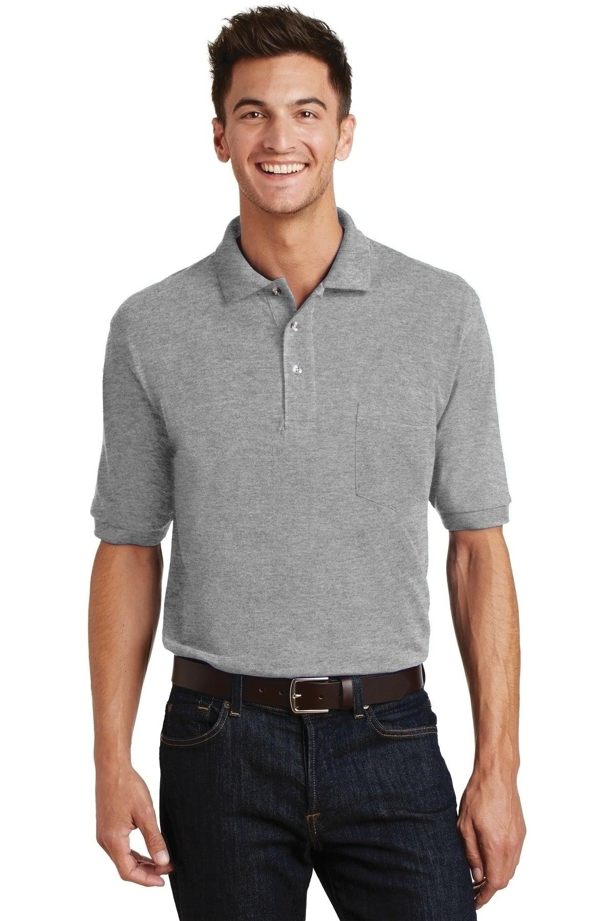 Port Authority Heavyweight Cotton Pique Polo with Pocket. K420P - Dresses Max
