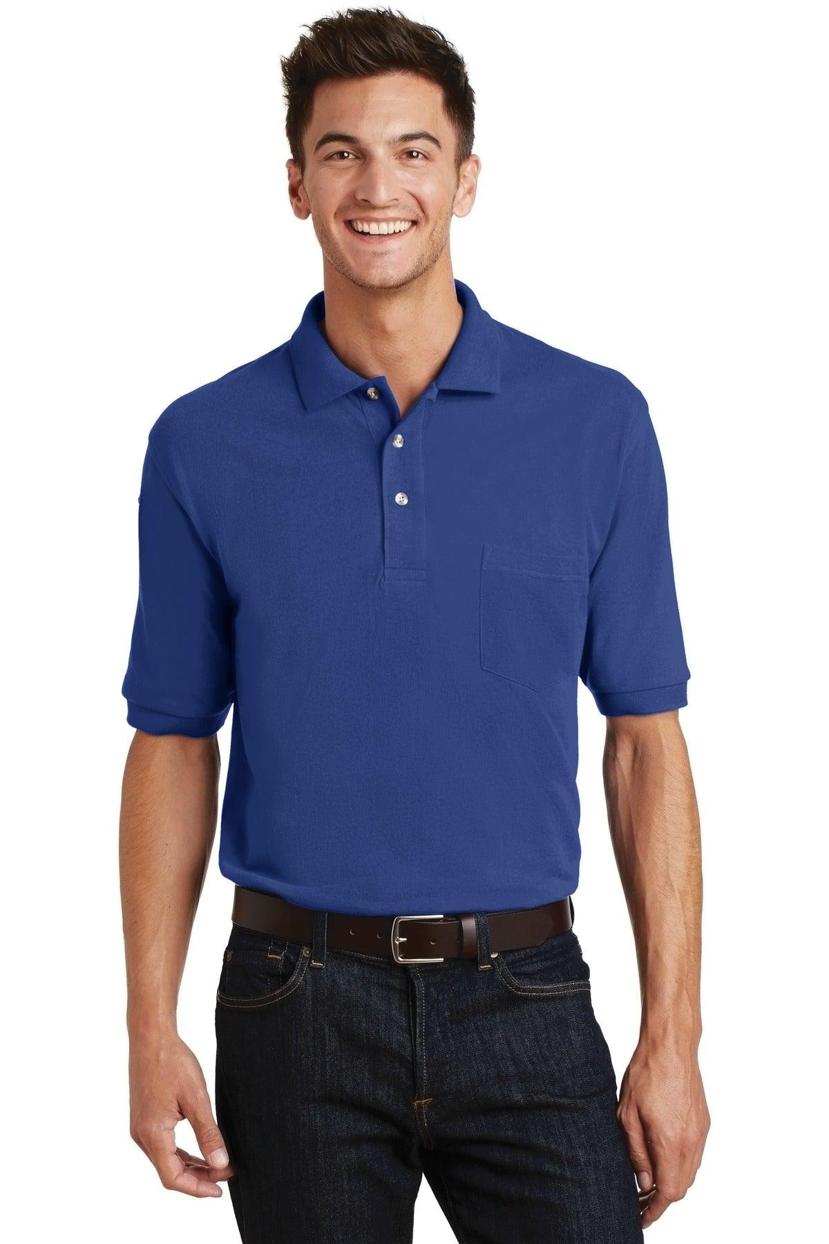 Port Authority Heavyweight Cotton Pique Polo with Pocket. K420P - Dresses Max