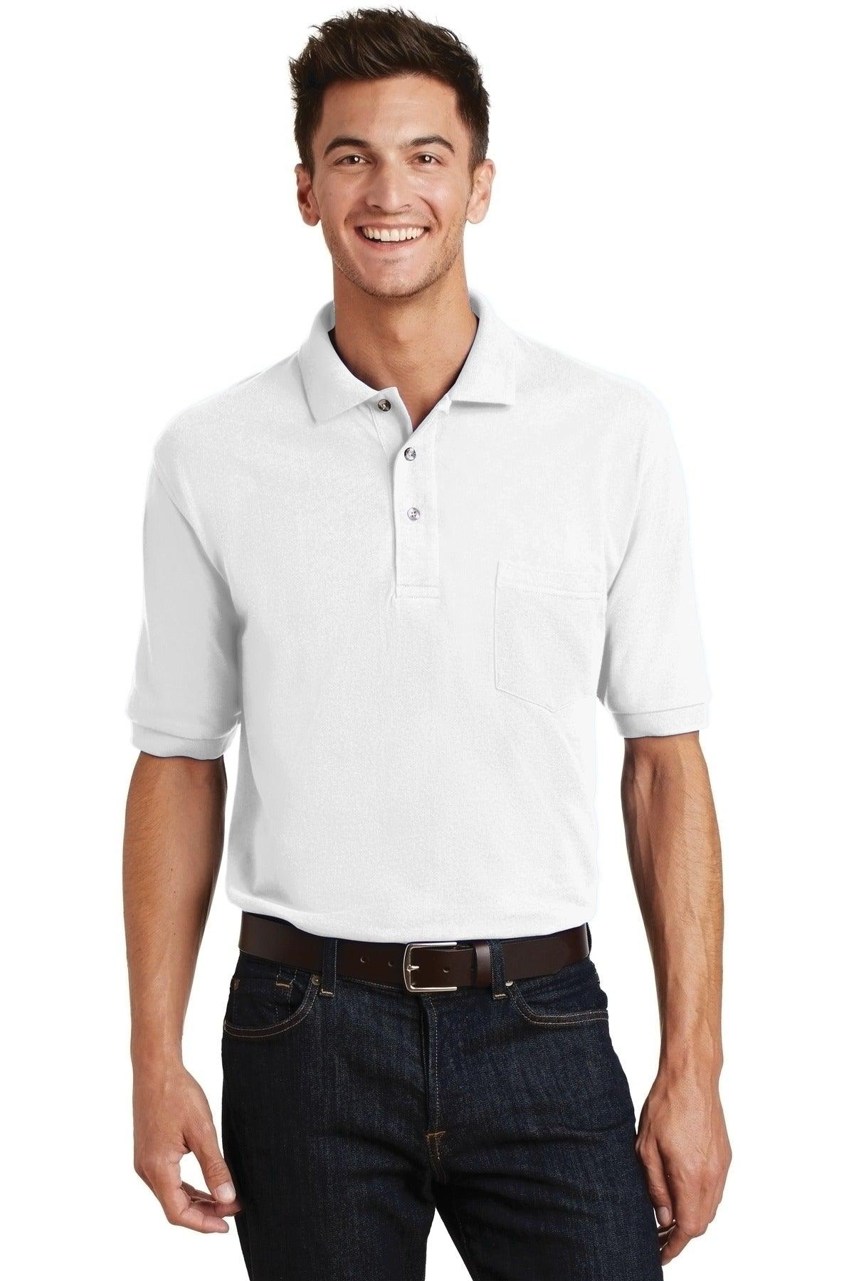Port Authority Heavyweight Cotton Pique Polo with Pocket. K420P - Dresses Max