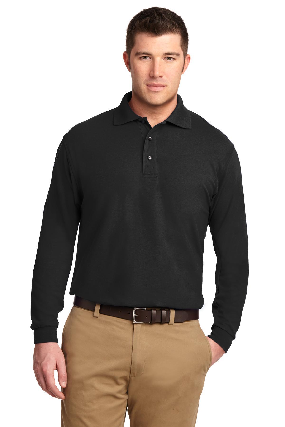 Port Authority Silk Touch Long Sleeve Polo. K500LS - Dresses Max