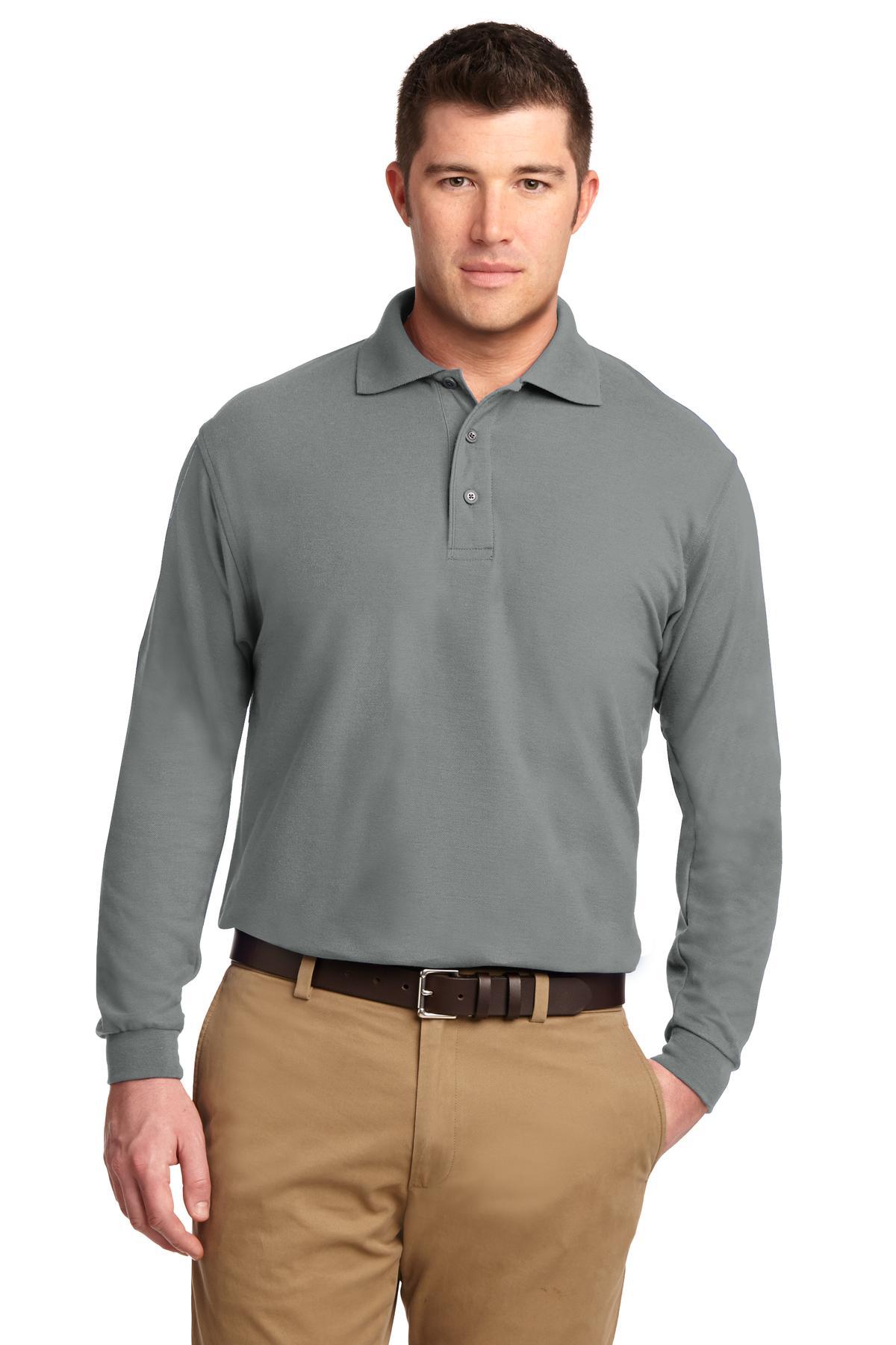 Port Authority Silk Touch Long Sleeve Polo. K500LS - Dresses Max