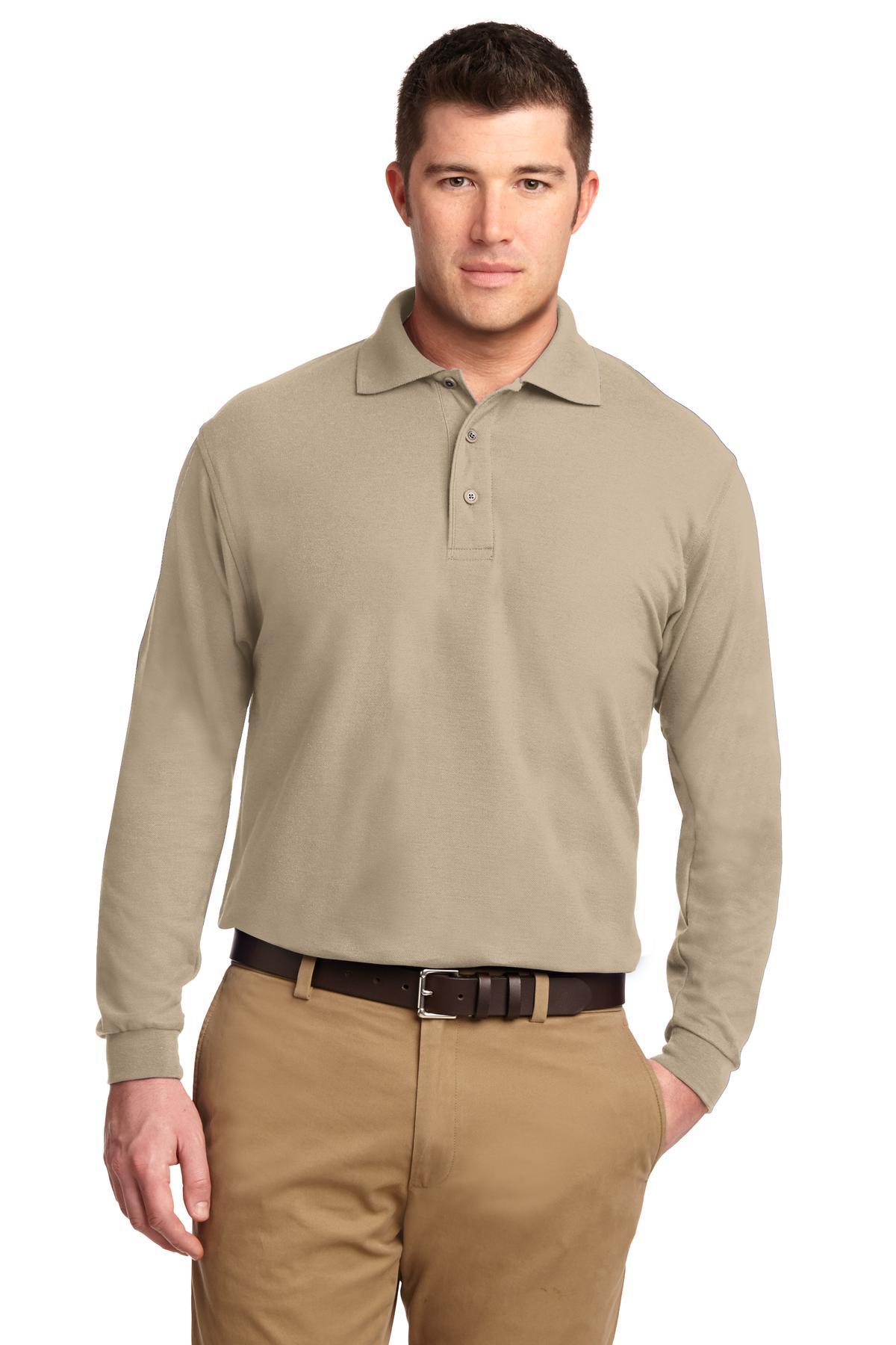 Port Authority Silk Touch Long Sleeve Polo. K500LS - Dresses Max