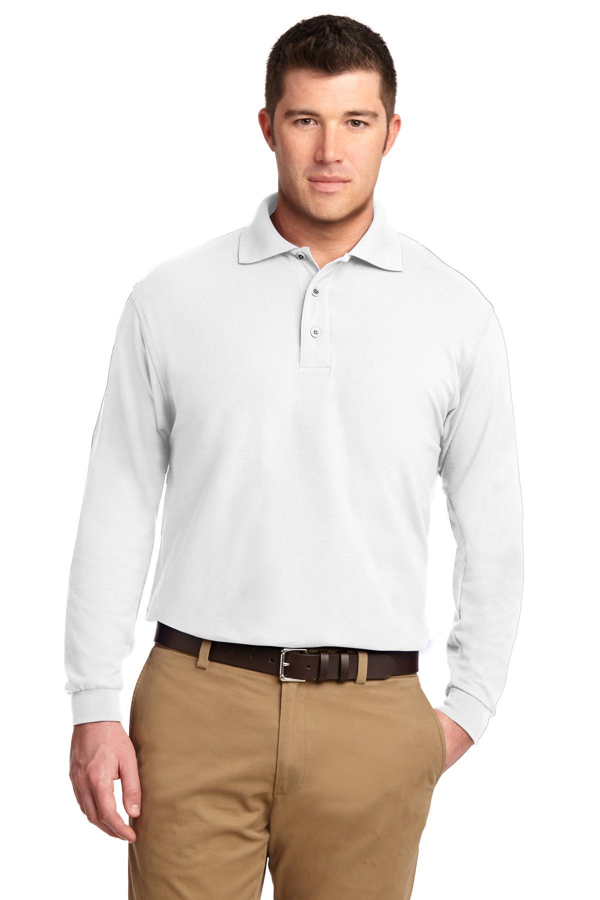 Port Authority Silk Touch Long Sleeve Polo. K500LS - Dresses Max