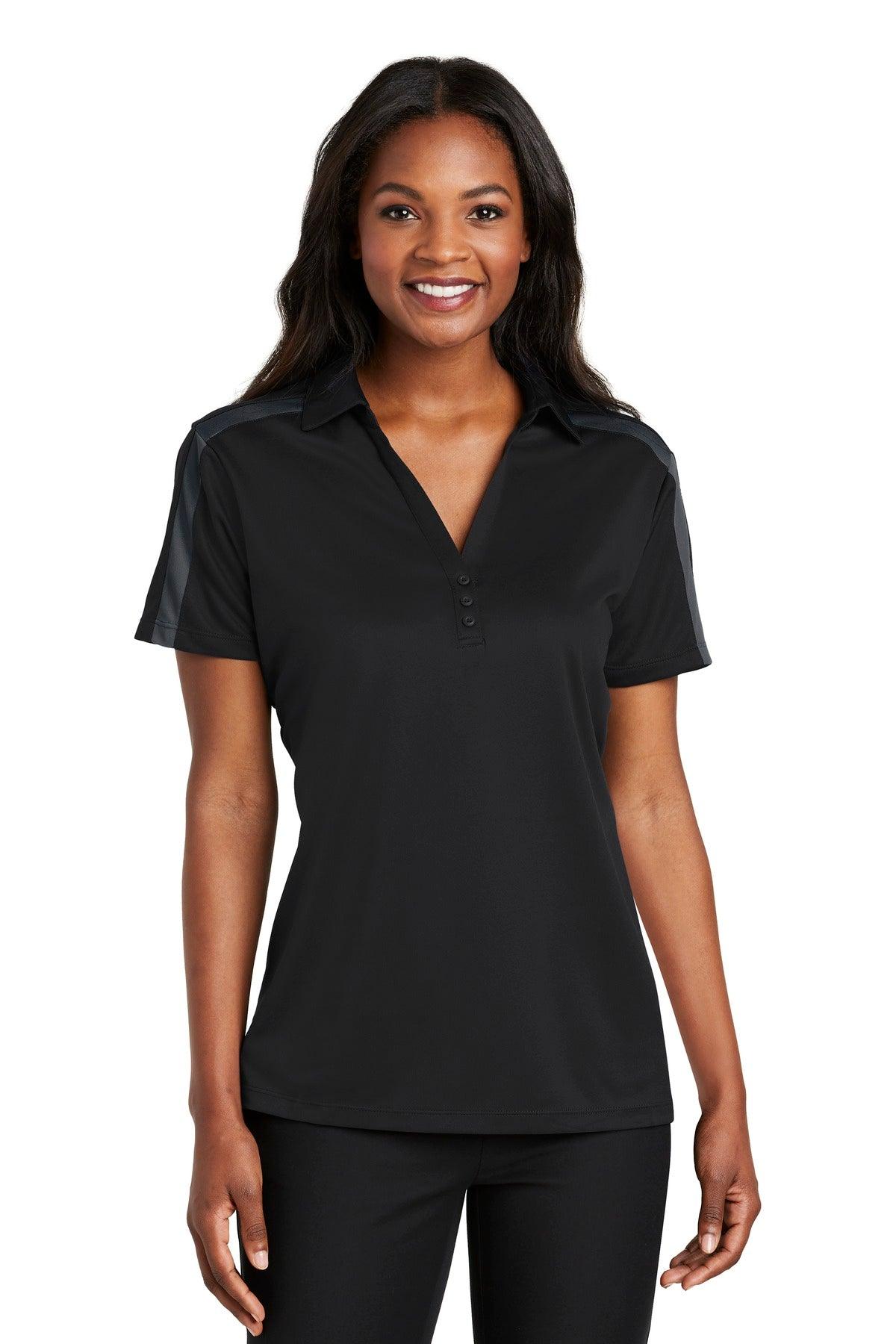 Port Authority Ladies Silk Touch Performance Colorblock Stripe Polo. L547 - Dresses Max