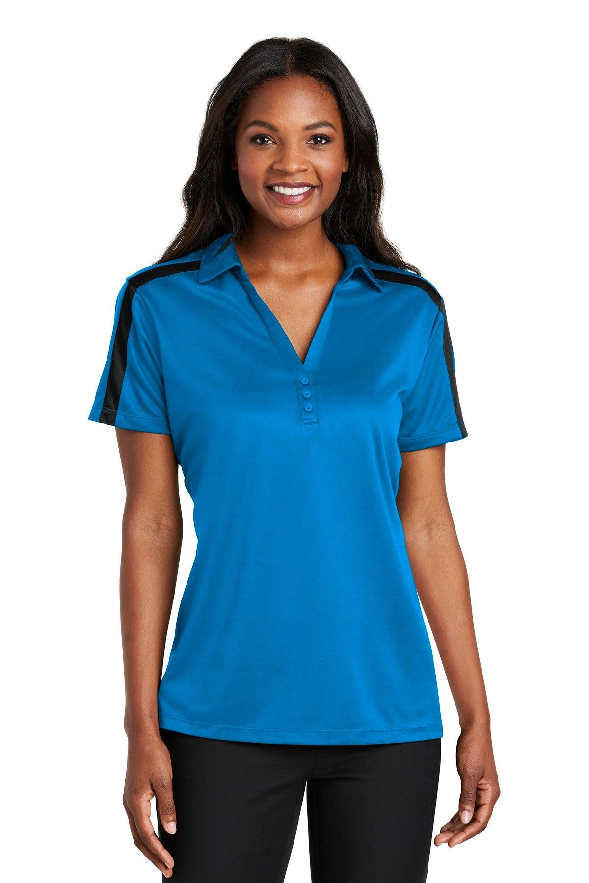 Port Authority Ladies Silk Touch Performance Colorblock Stripe Polo. L547 - Dresses Max