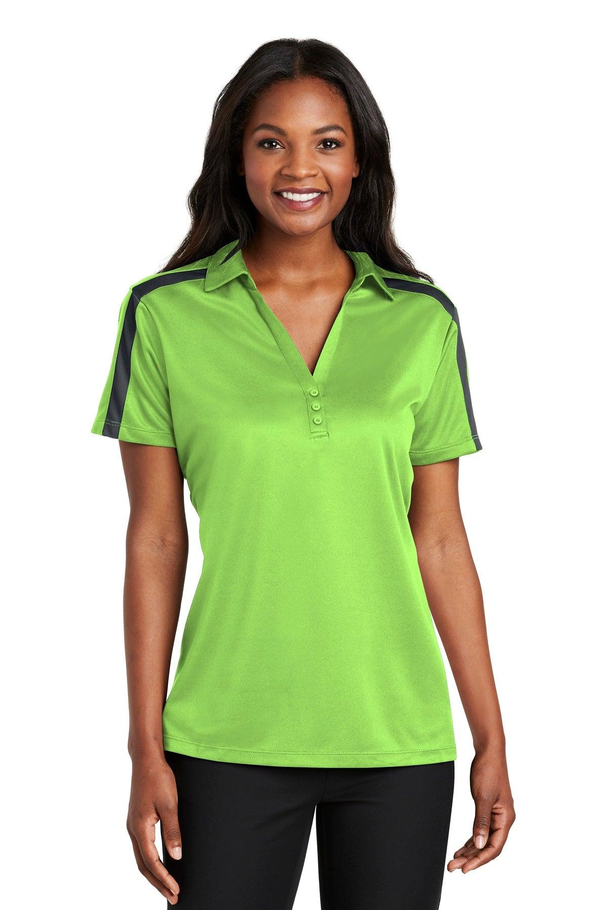 Port Authority Ladies Silk Touch Performance Colorblock Stripe Polo. L547 - Dresses Max
