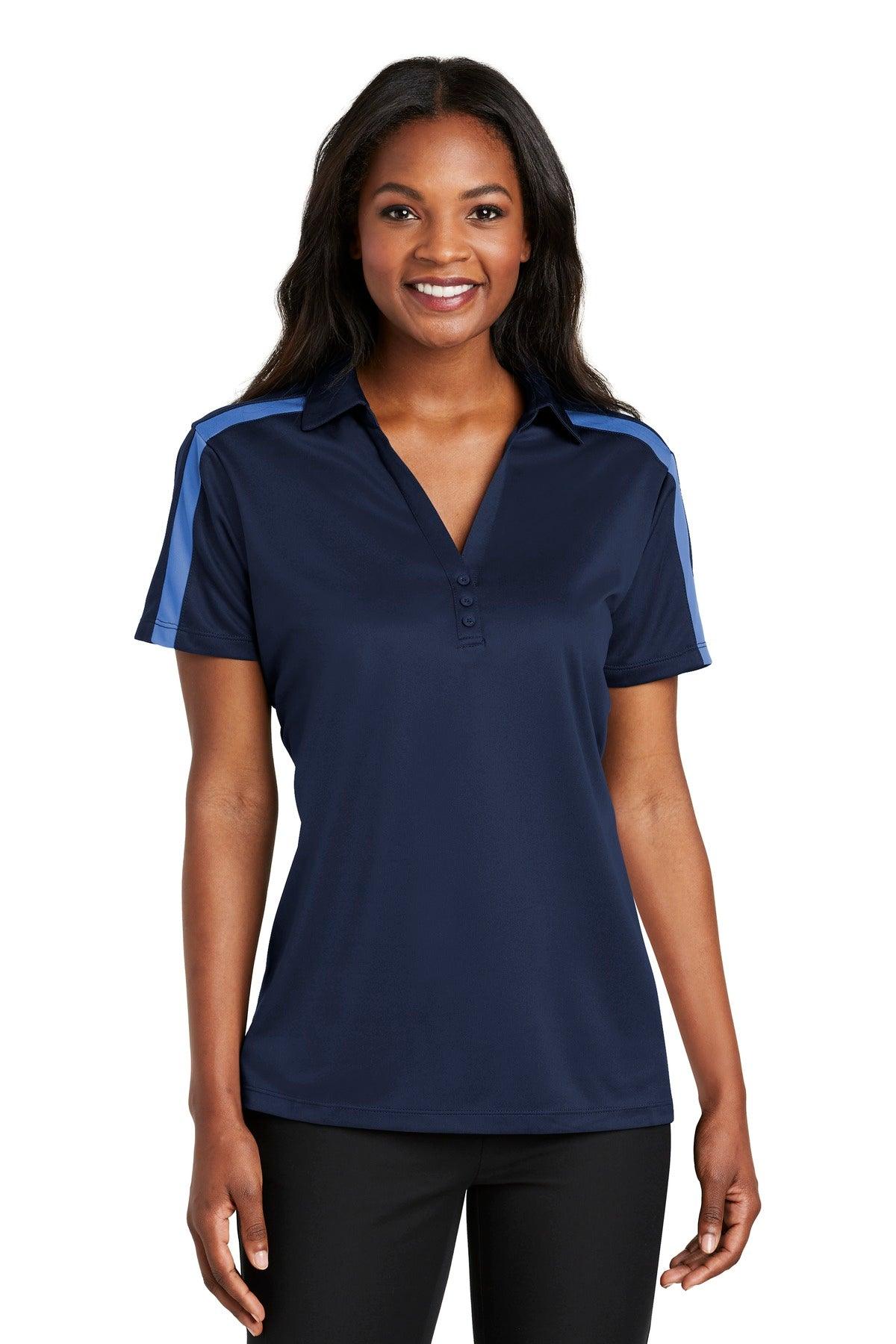 Port Authority Ladies Silk Touch Performance Colorblock Stripe Polo. L547 - Dresses Max