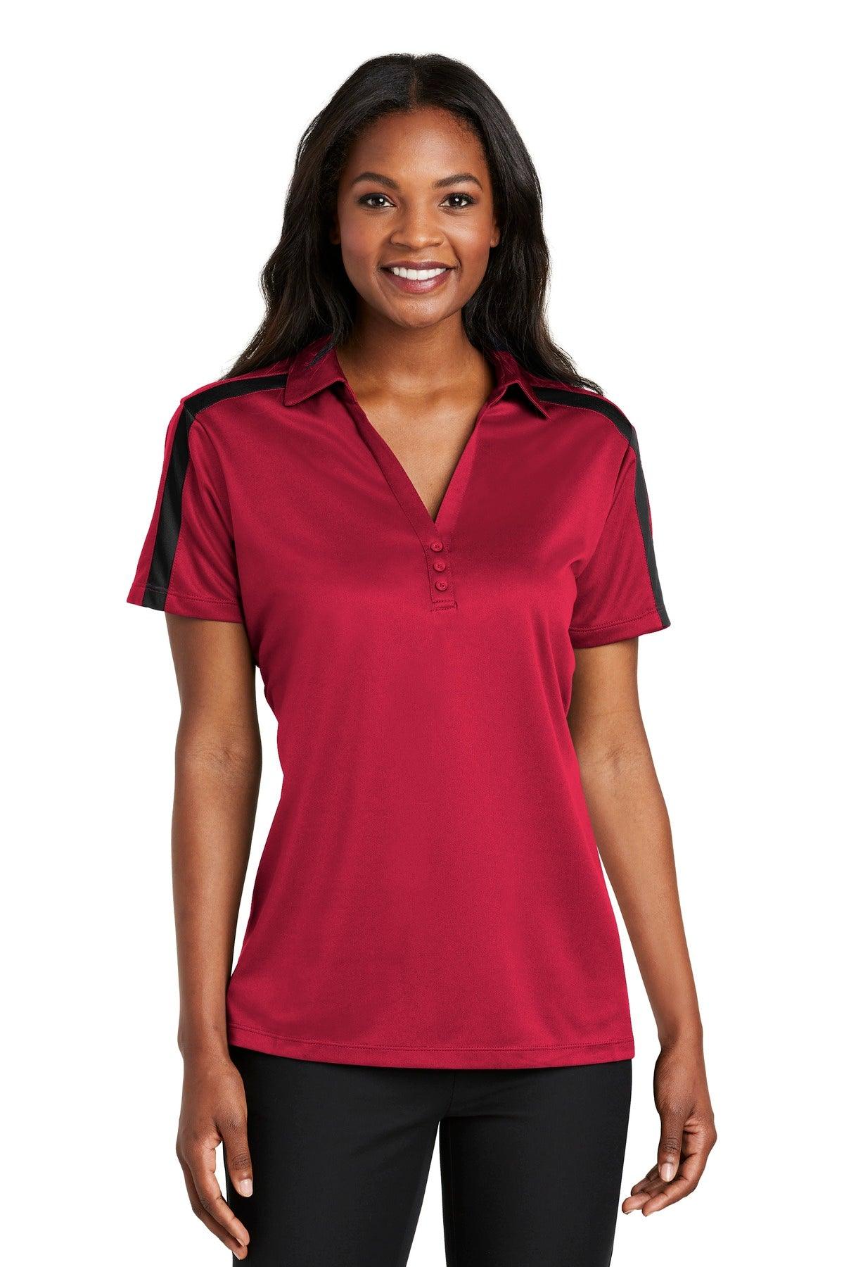 Port Authority Ladies Silk Touch Performance Colorblock Stripe Polo. L547 - Dresses Max