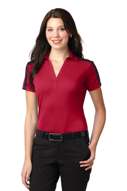 Port Authority Ladies Silk Touch Performance Colorblock Stripe Polo. L547 - Dresses Max