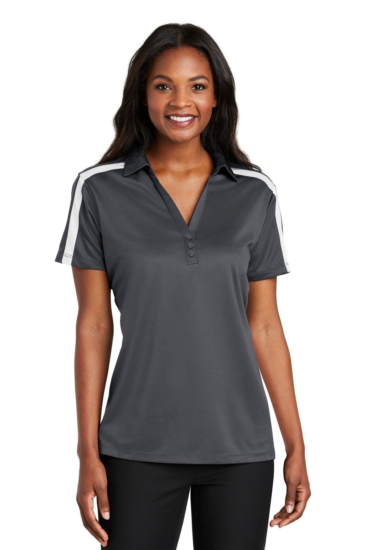 Port Authority Ladies Silk Touch Performance Colorblock Stripe Polo. L547 - Dresses Max