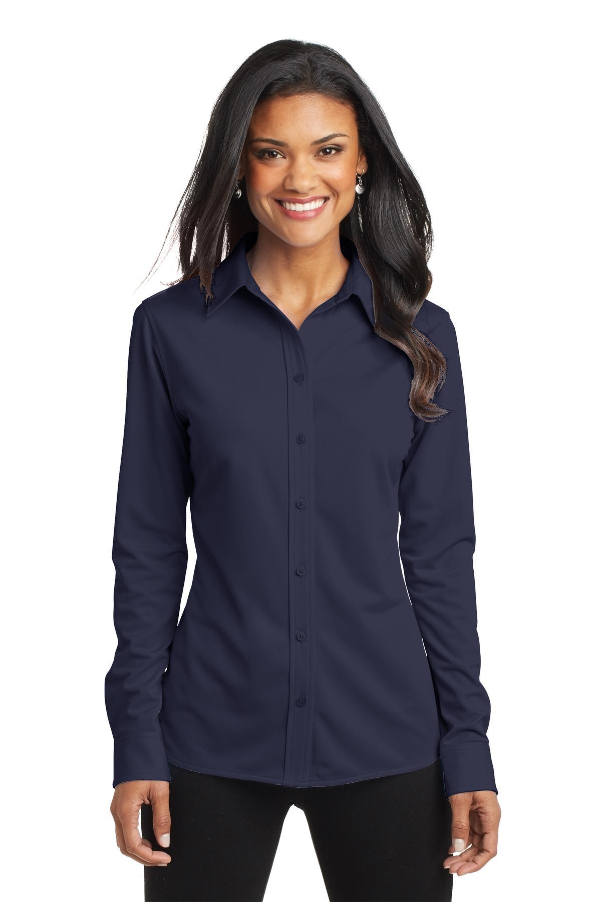 Port Authority Ladies Dimension Knit Dress Shirt. L570 - Dresses Max