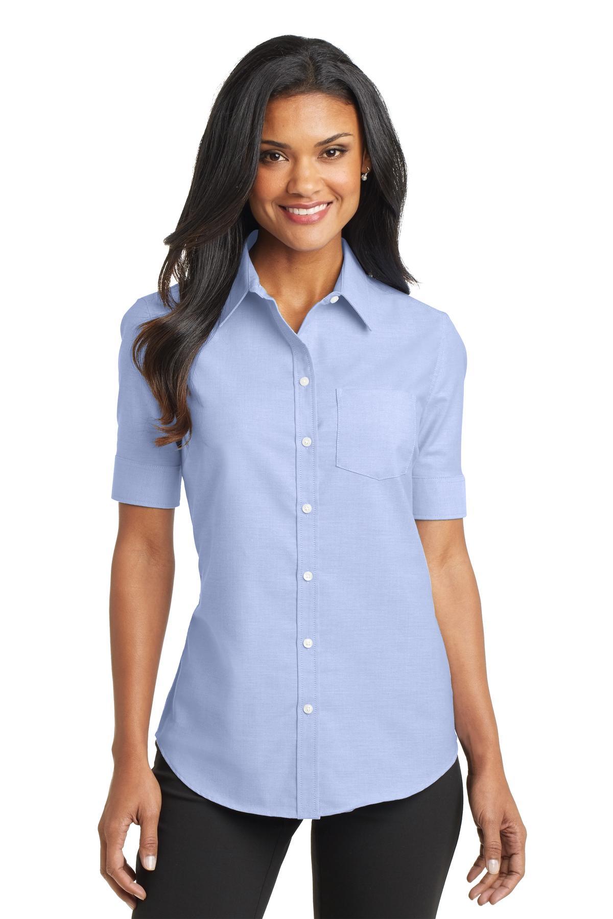 Port Authority Ladies Short Sleeve SuperPro Oxford Shirt. L659 - Dresses Max
